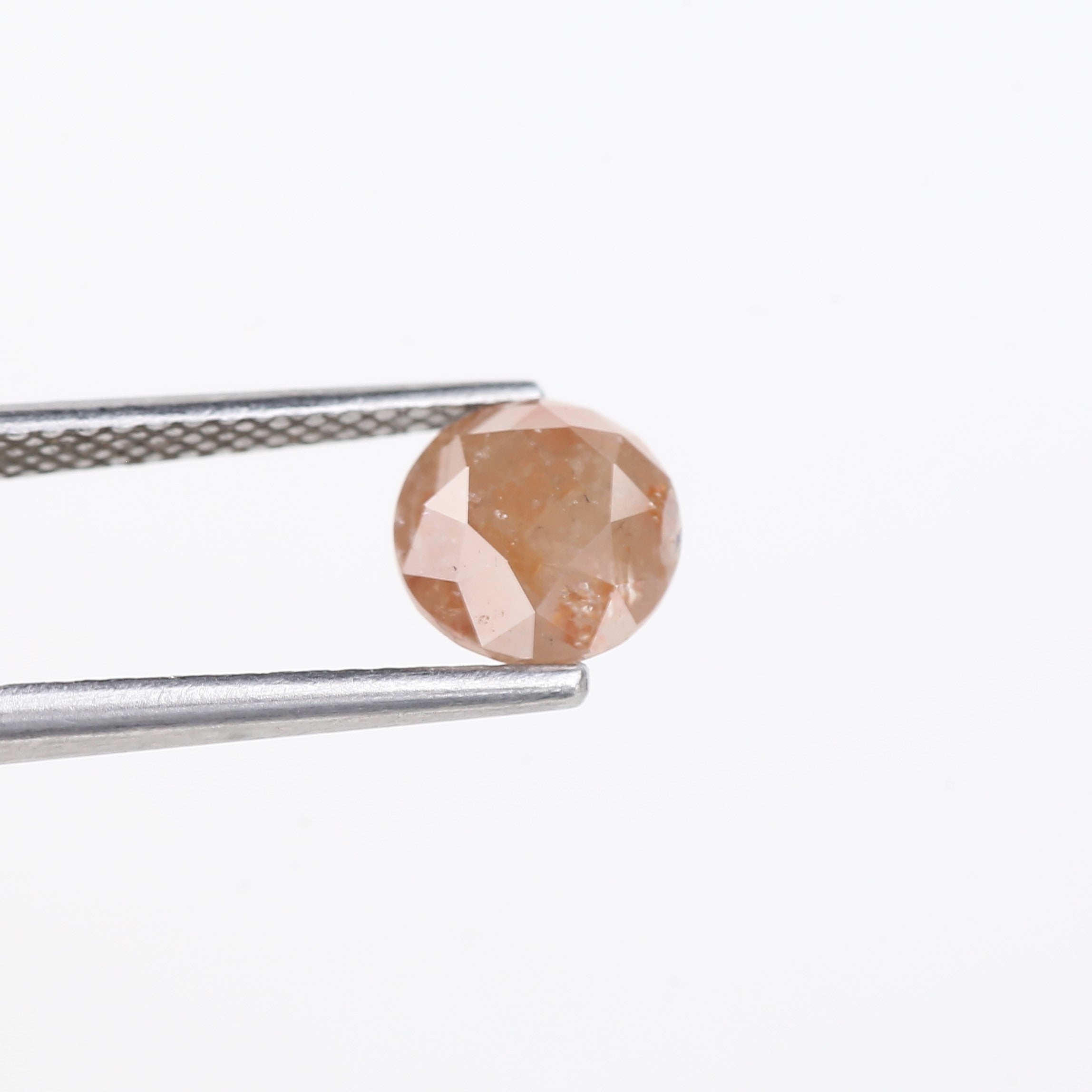 1.55 Carat Natural Salt And Pepper Orange Round Cut Diamond 6.56 MM