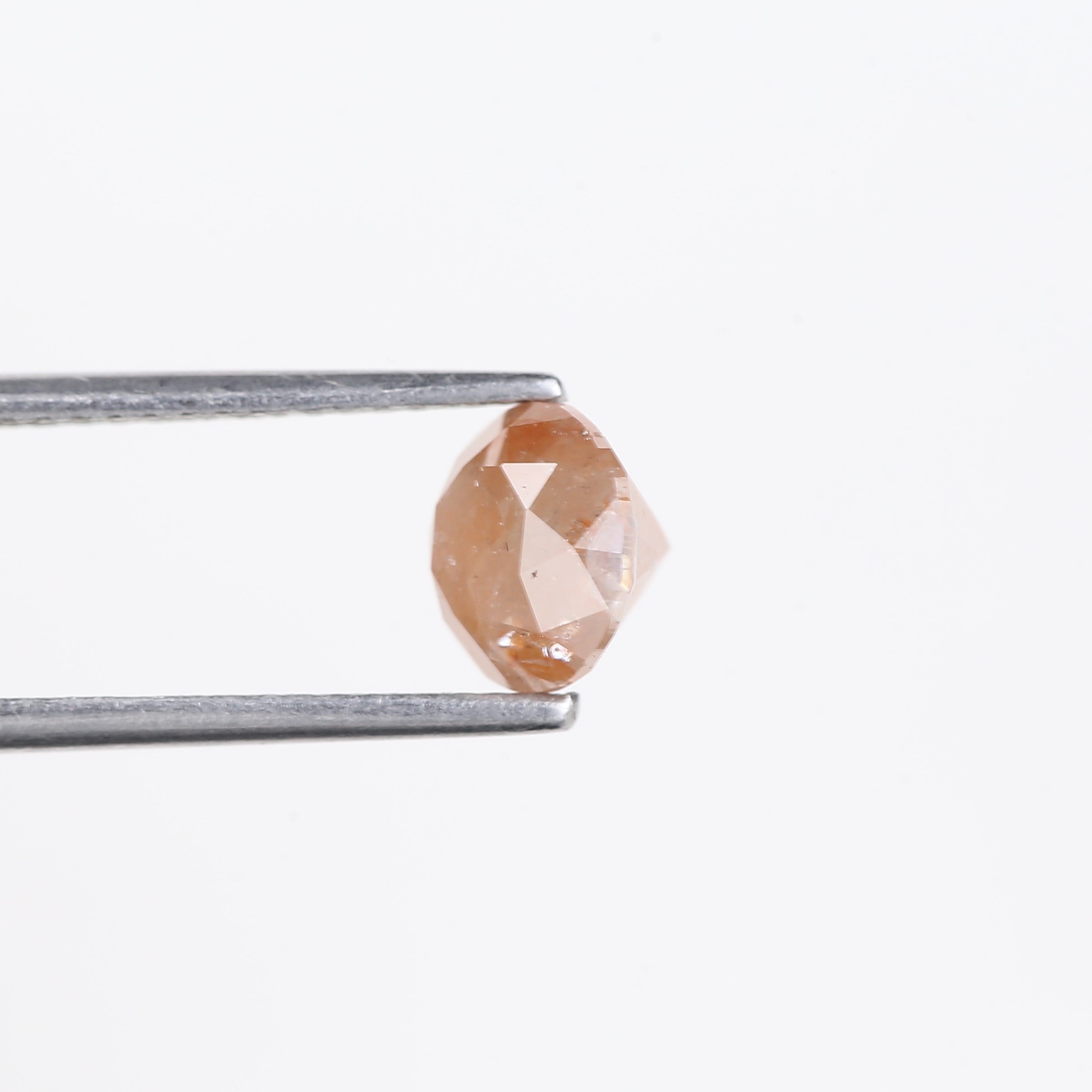 1.55 Carat Natural Salt And Pepper Orange Round Cut Diamond 6.56 MM