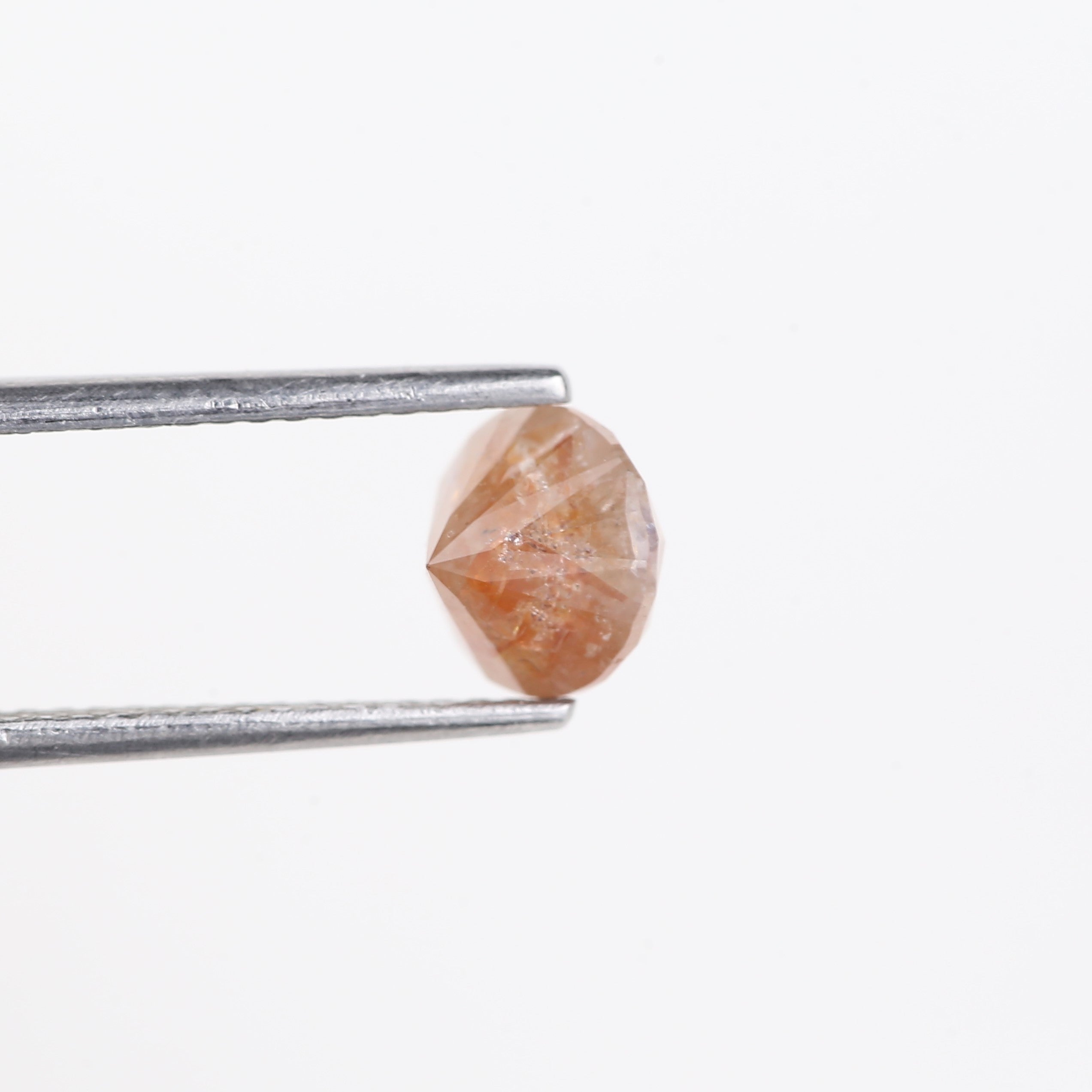 1.55 Carat Natural Salt And Pepper Orange Round Cut Diamond 6.56 MM