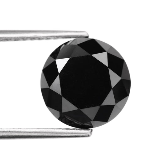 round natural black diamond