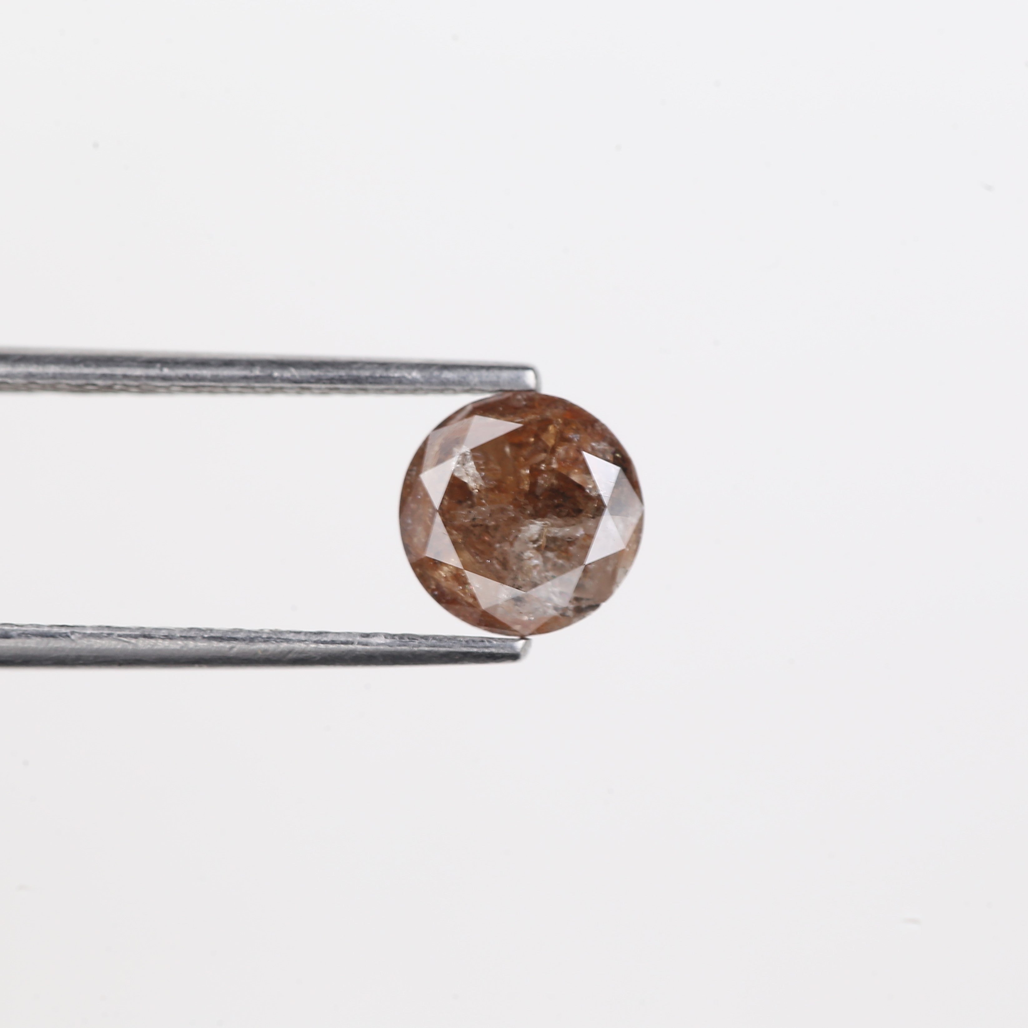 1.15 Carat Natural Reddish Brown Round Salt And Pepper Diamond 6.82 MM