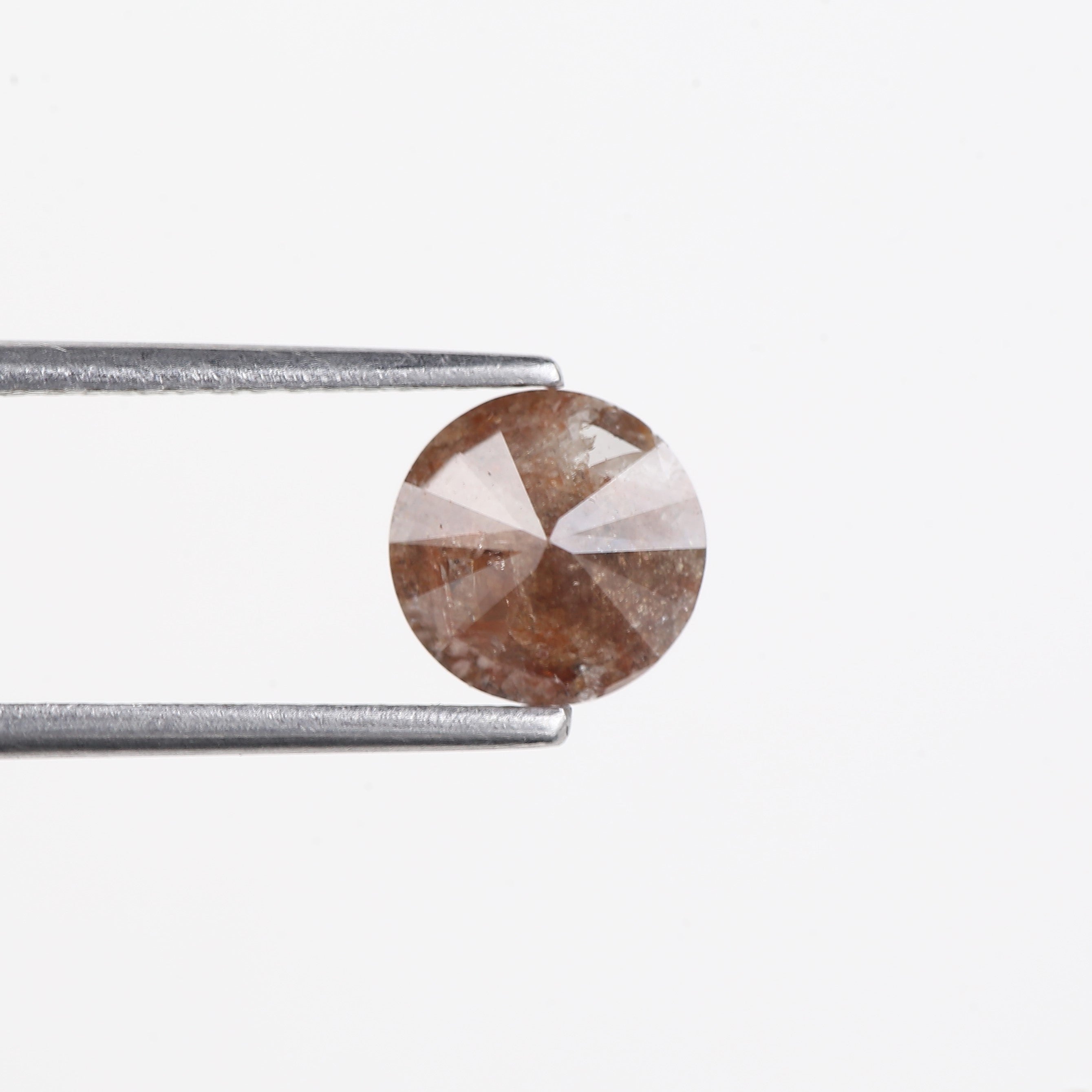1.15 Carat Natural Reddish Brown Round Salt And Pepper Diamond 6.82 MM