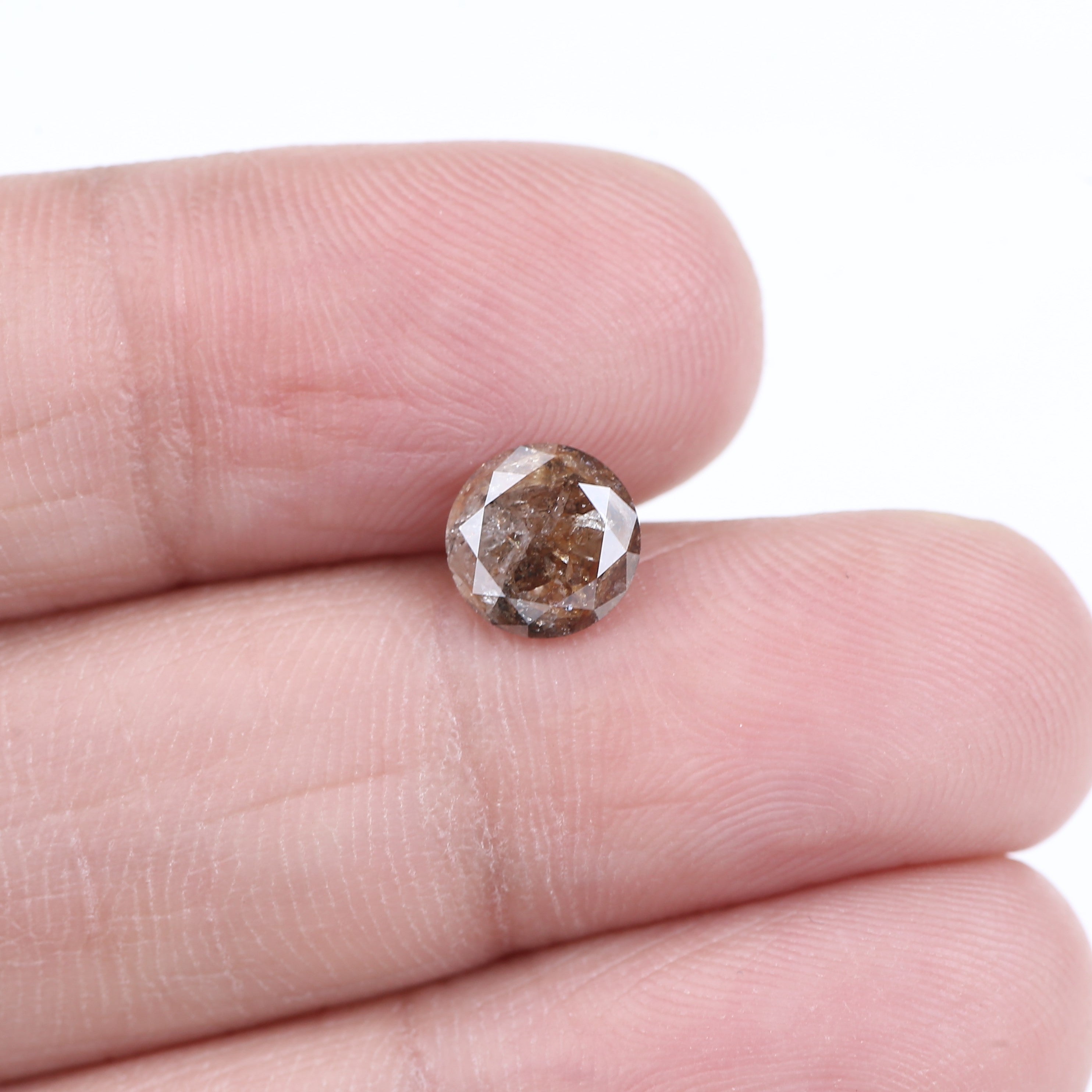 1.15 Carat Natural Reddish Brown Round Salt And Pepper Diamond 6.82 MM
