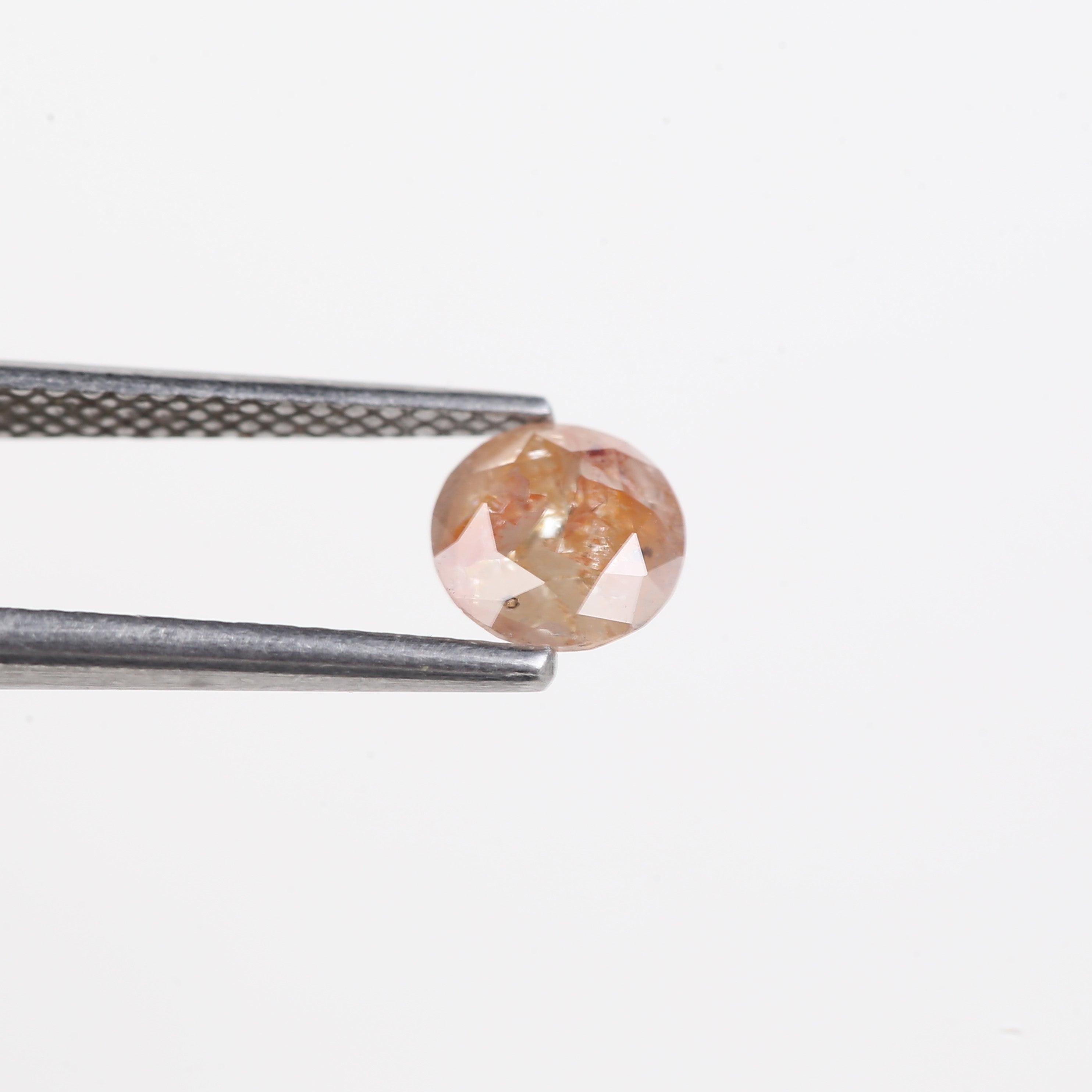 0.83 Carat Natural Peach Orange Salt And Pepper Diamond 5.8 MM