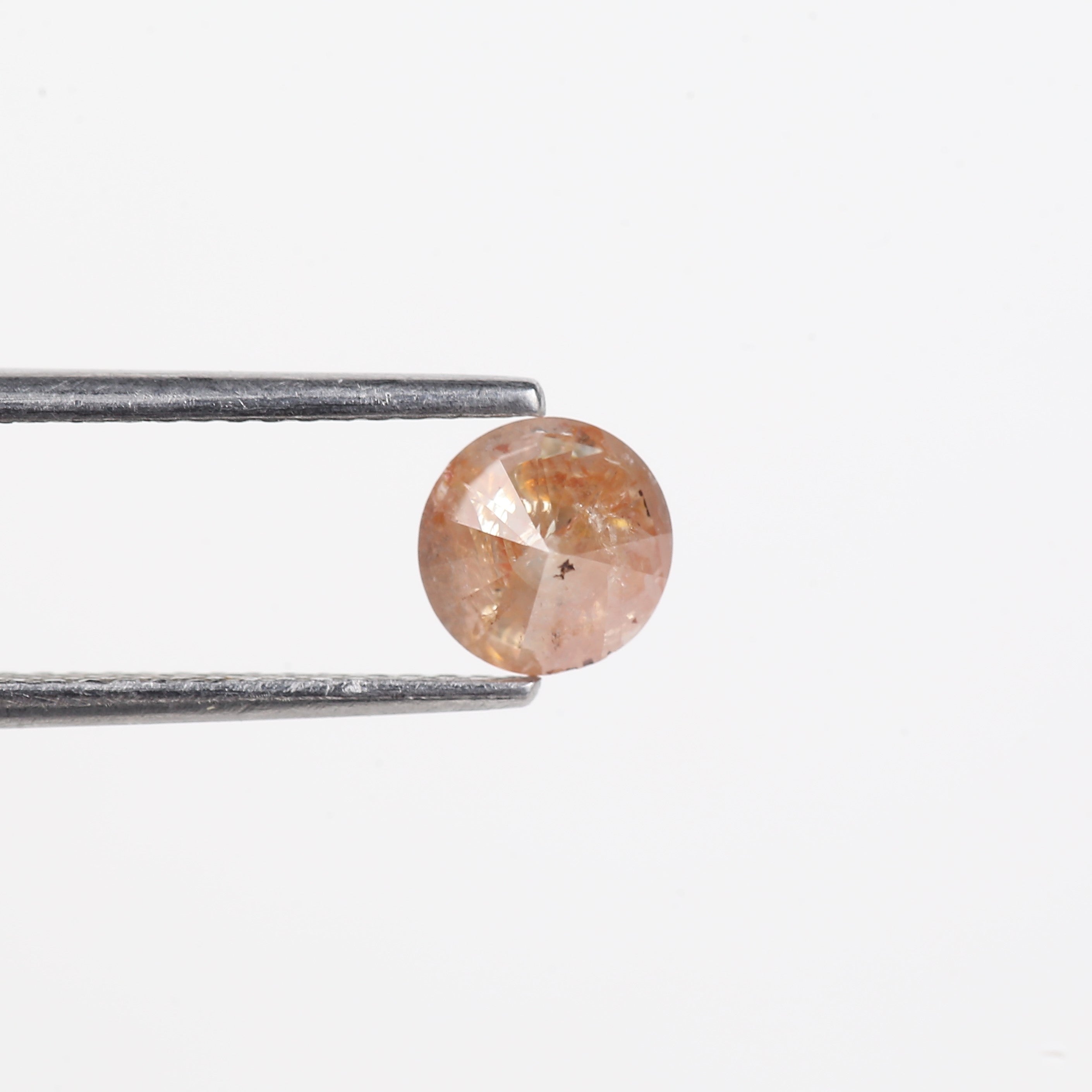 0.83 Carat Natural Peach Orange Salt And Pepper Diamond 5.8 MM