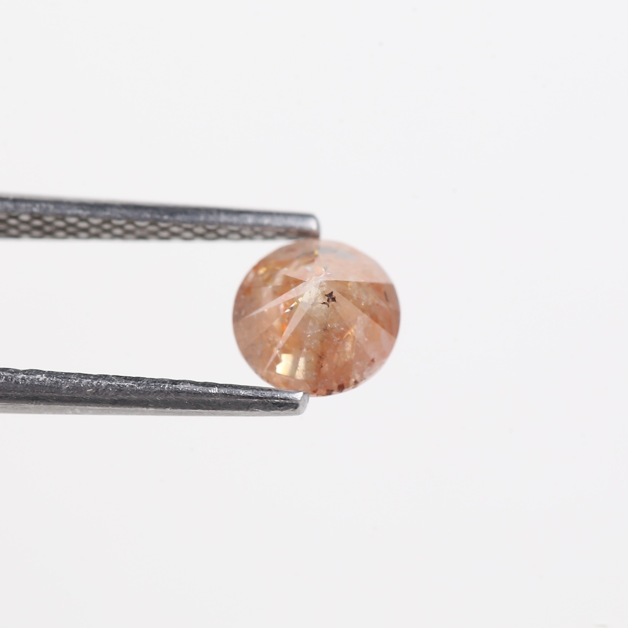 0.83 Carat Natural Peach Orange Salt And Pepper Diamond 5.8 MM