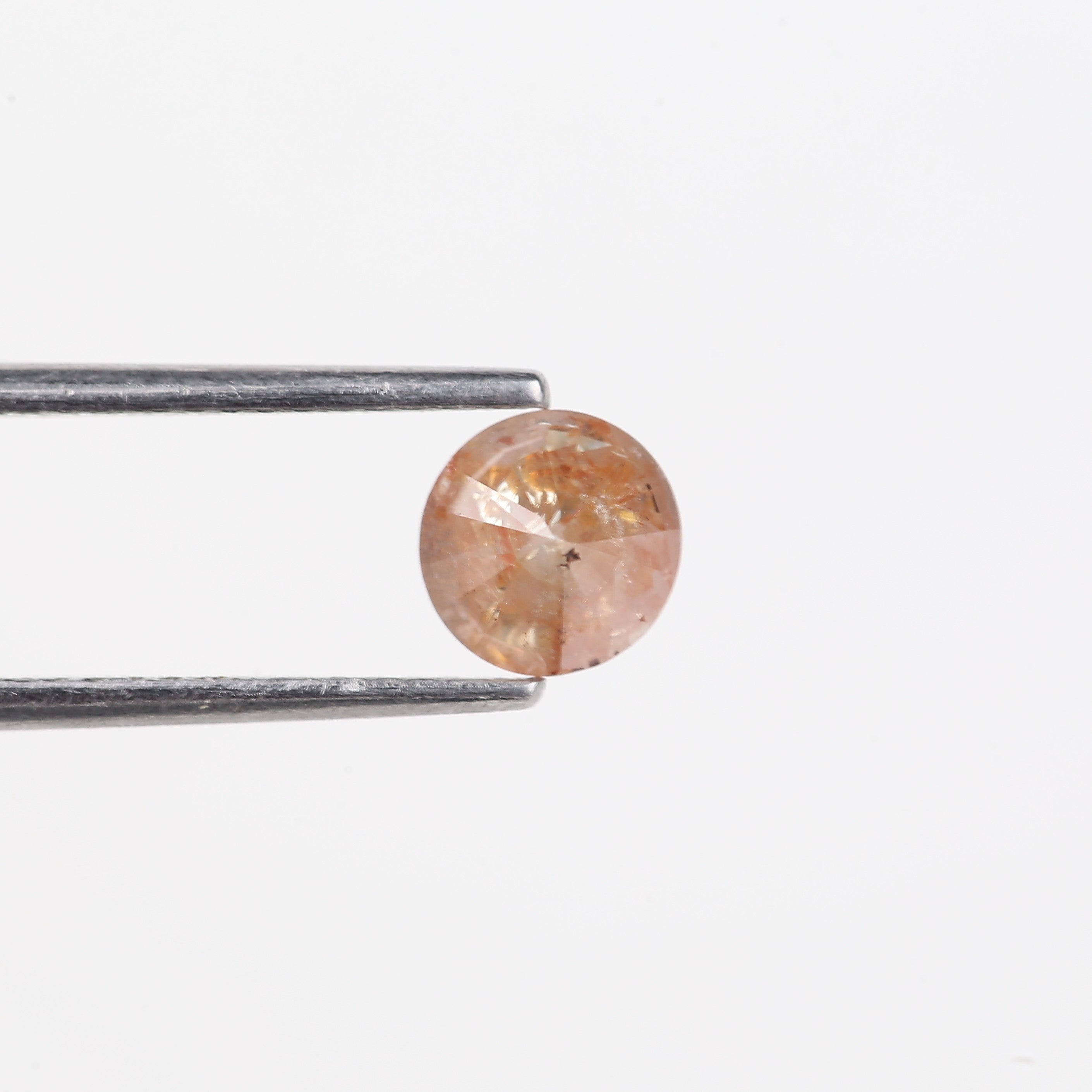 0.83 Carat Natural Peach Orange Salt And Pepper Diamond 5.8 MM