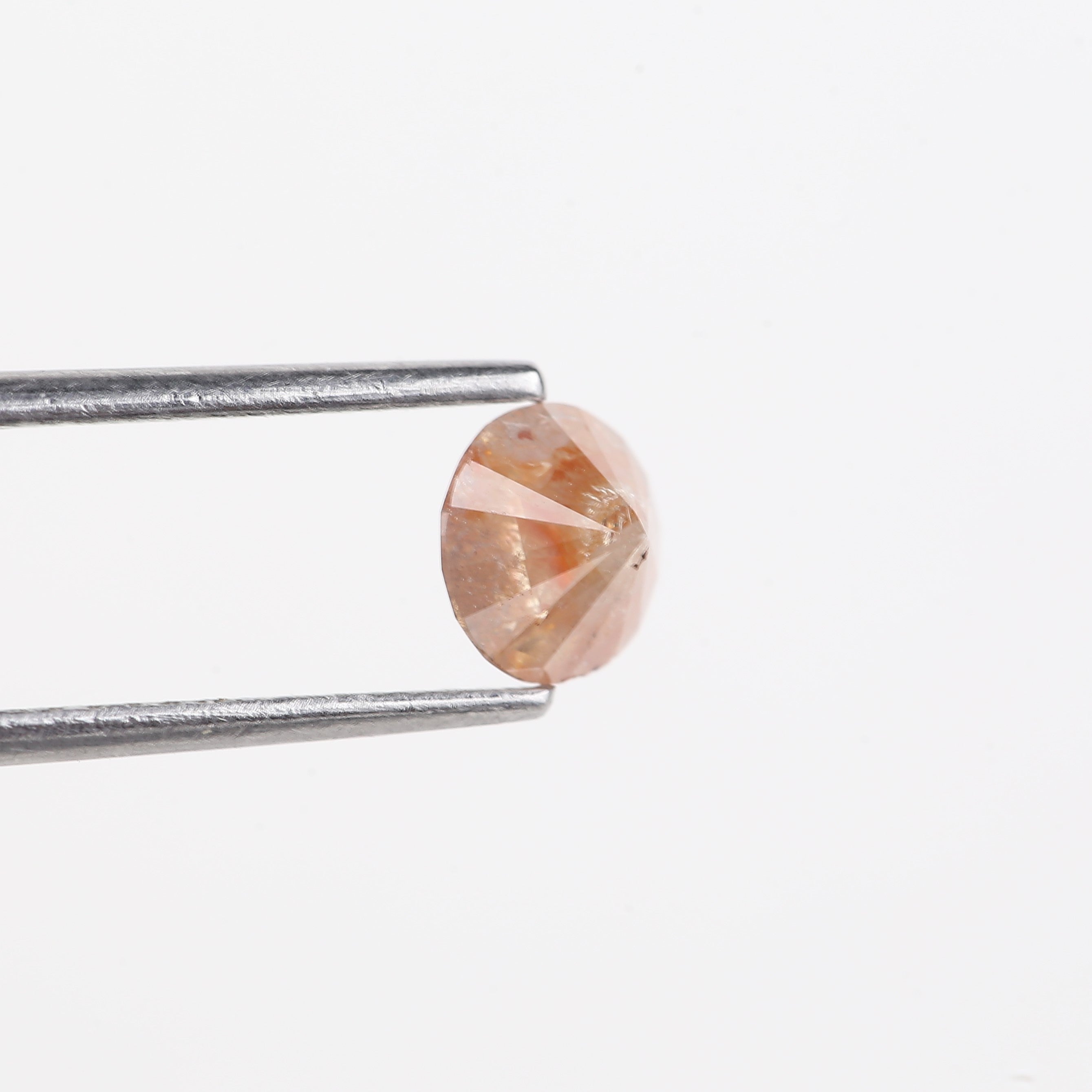 0.83 Carat Natural Peach Orange Salt And Pepper Diamond 5.8 MM