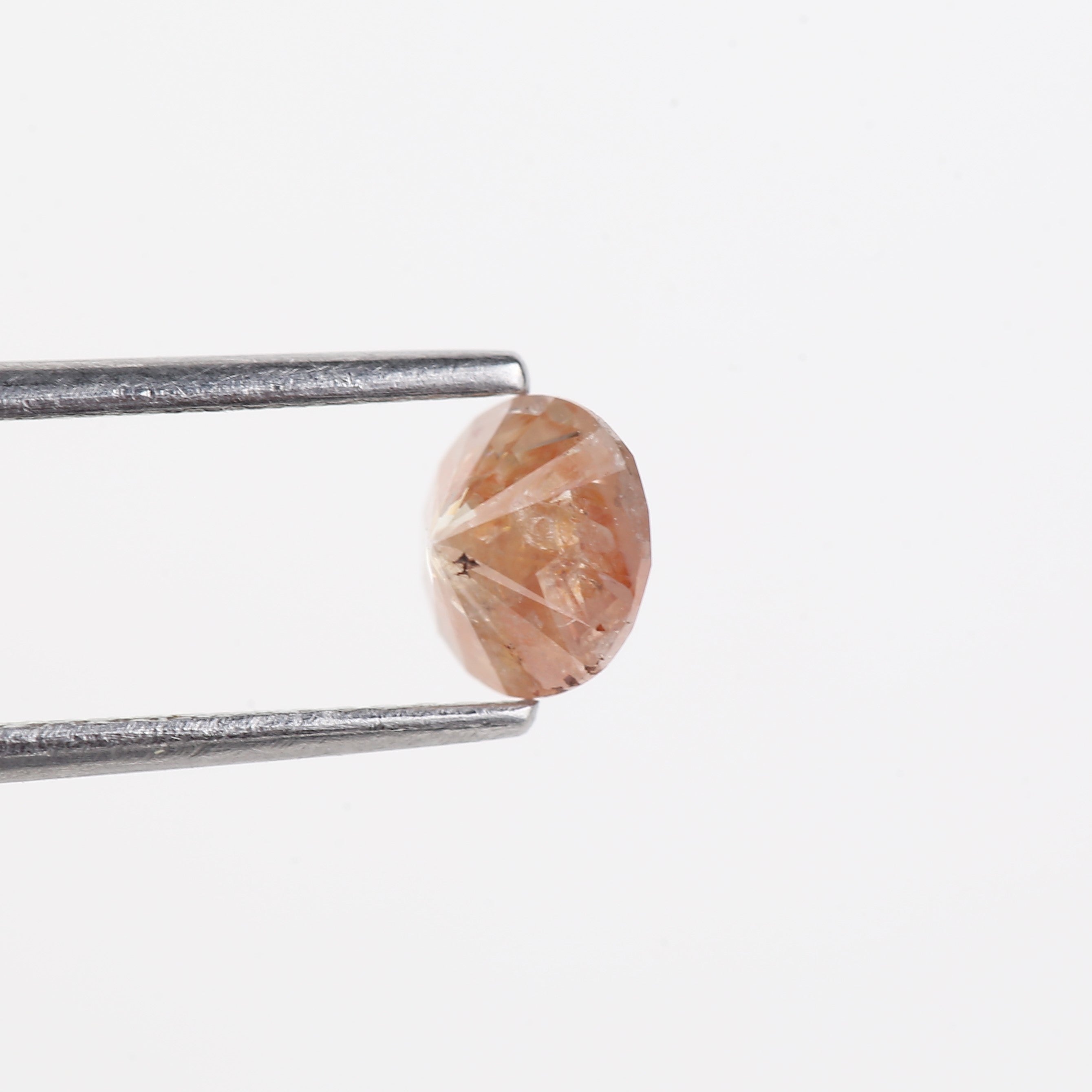 0.83 Carat Natural Peach Orange Salt And Pepper Diamond 5.8 MM