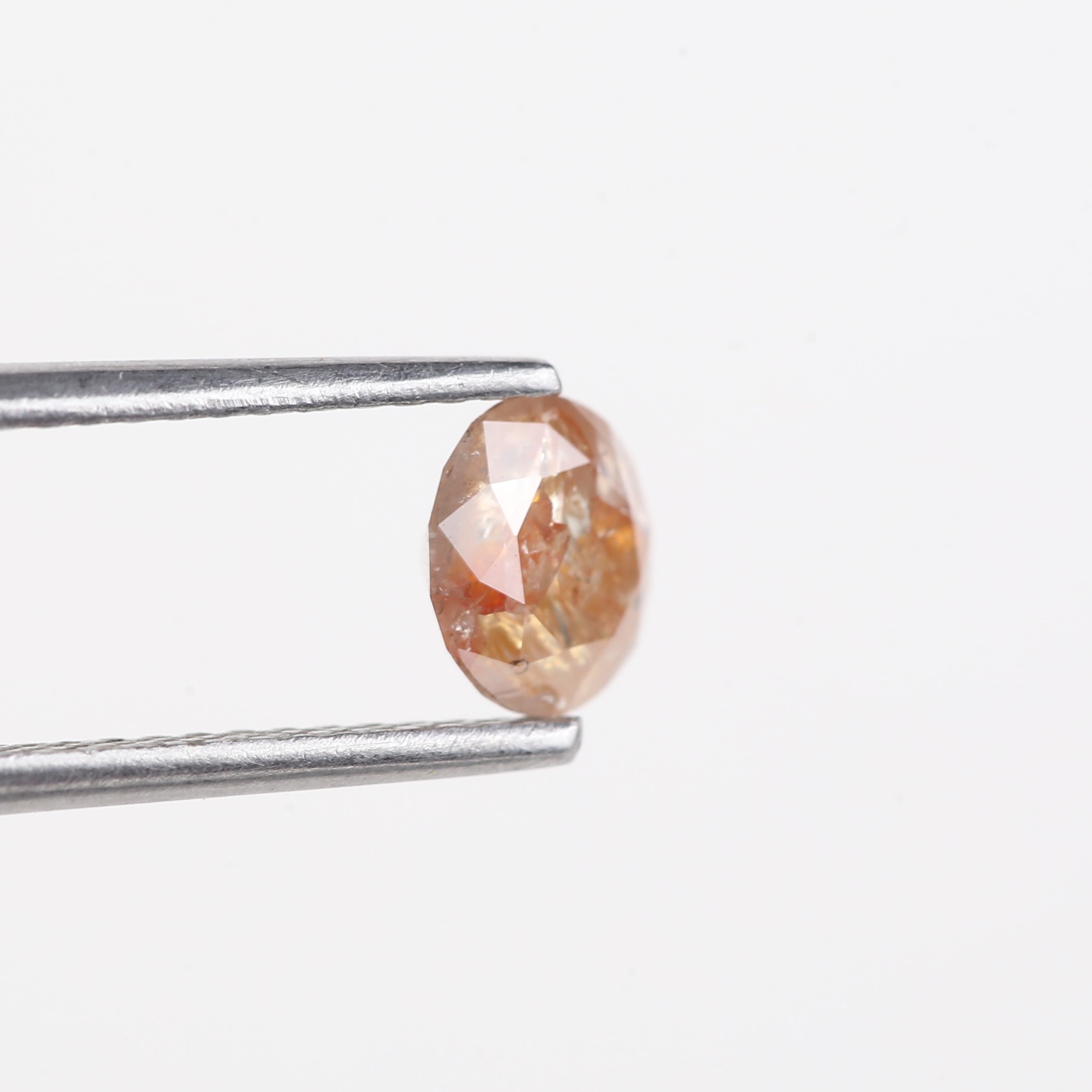 0.83 Carat Natural Peach Orange Salt And Pepper Diamond 5.8 MM