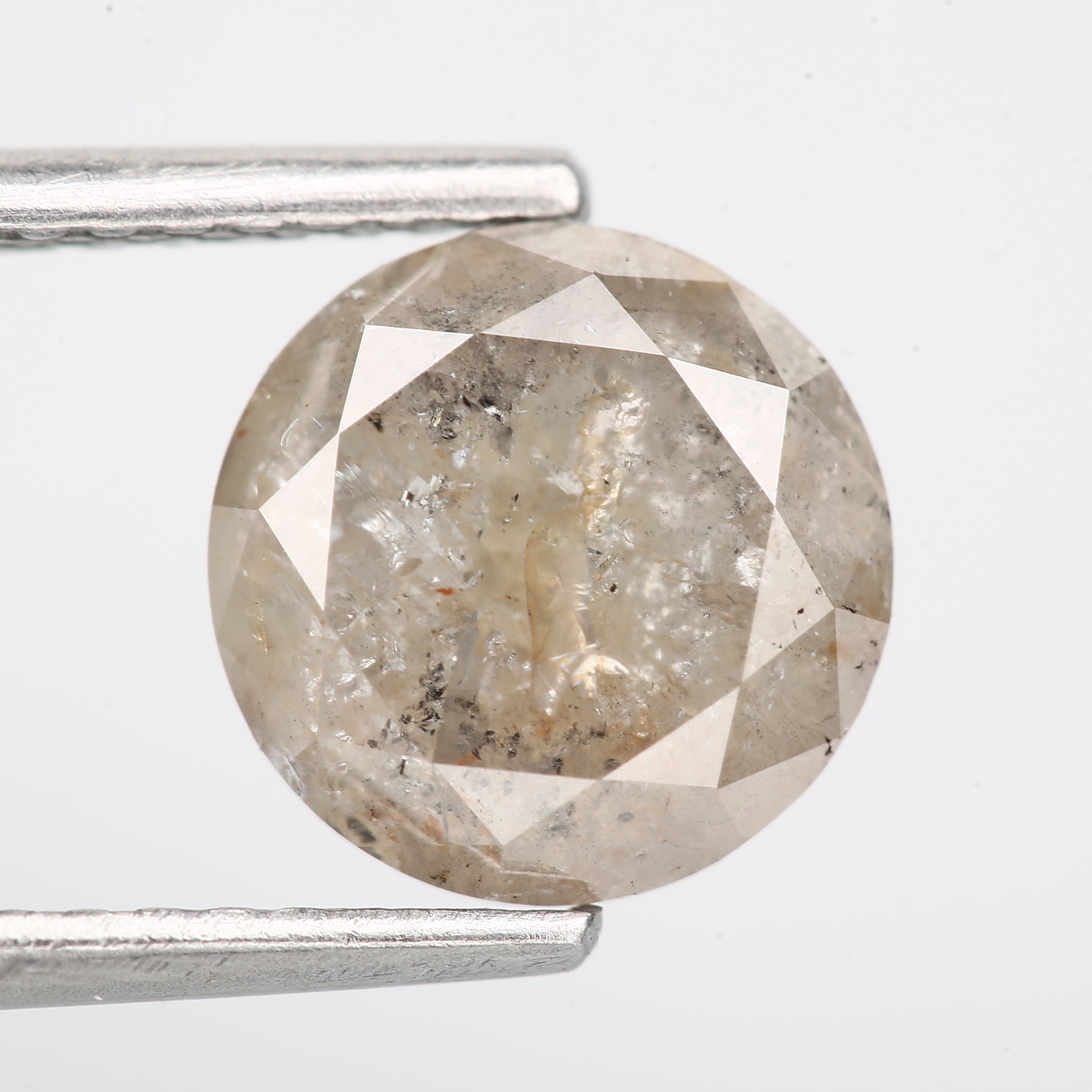 1.89 Carat Natural Fancy Brown Round Salt and Pepper Diamond 7.5 MM - Blackdiamond