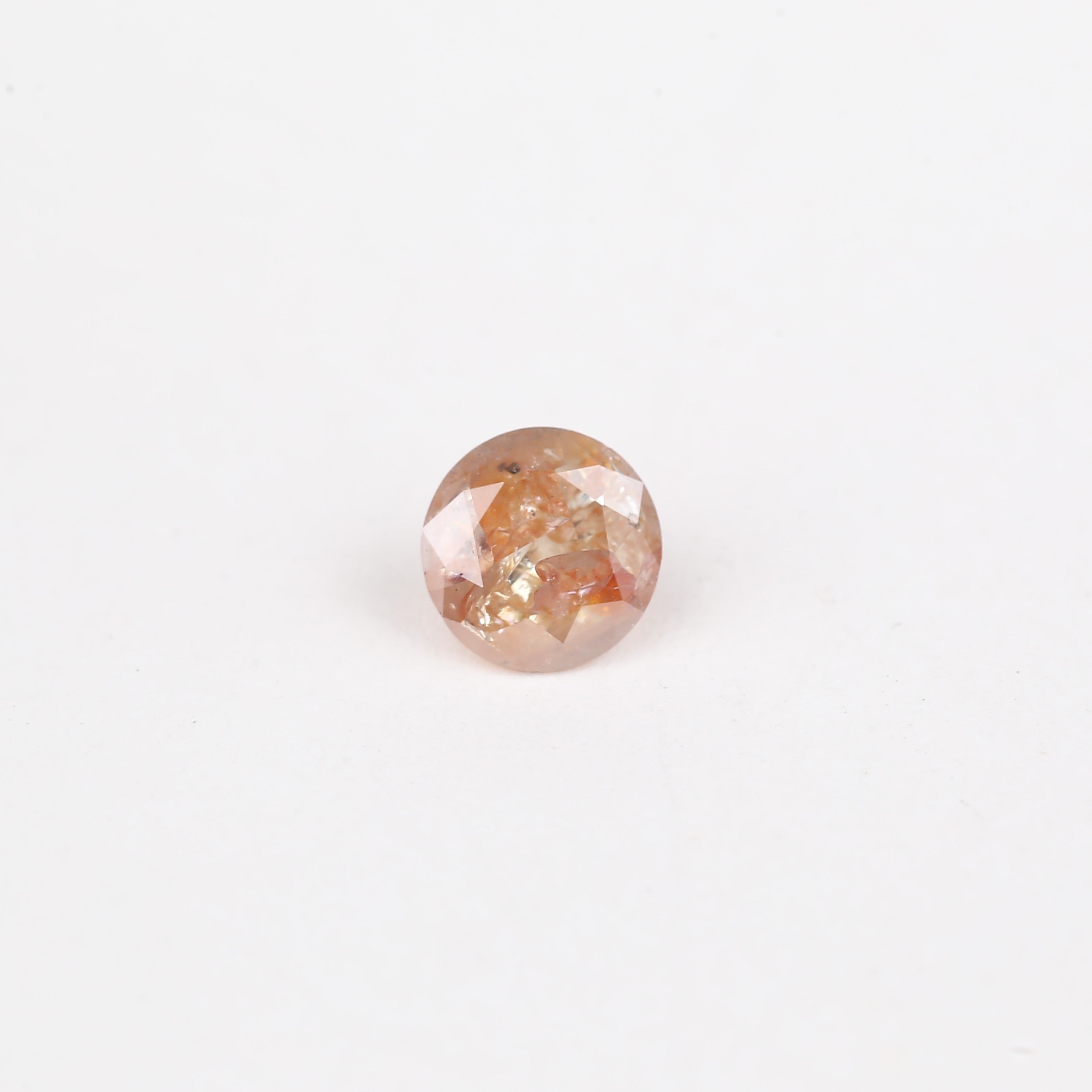 0.83 Carat Natural Peach Orange Salt And Pepper Diamond 5.8 MM