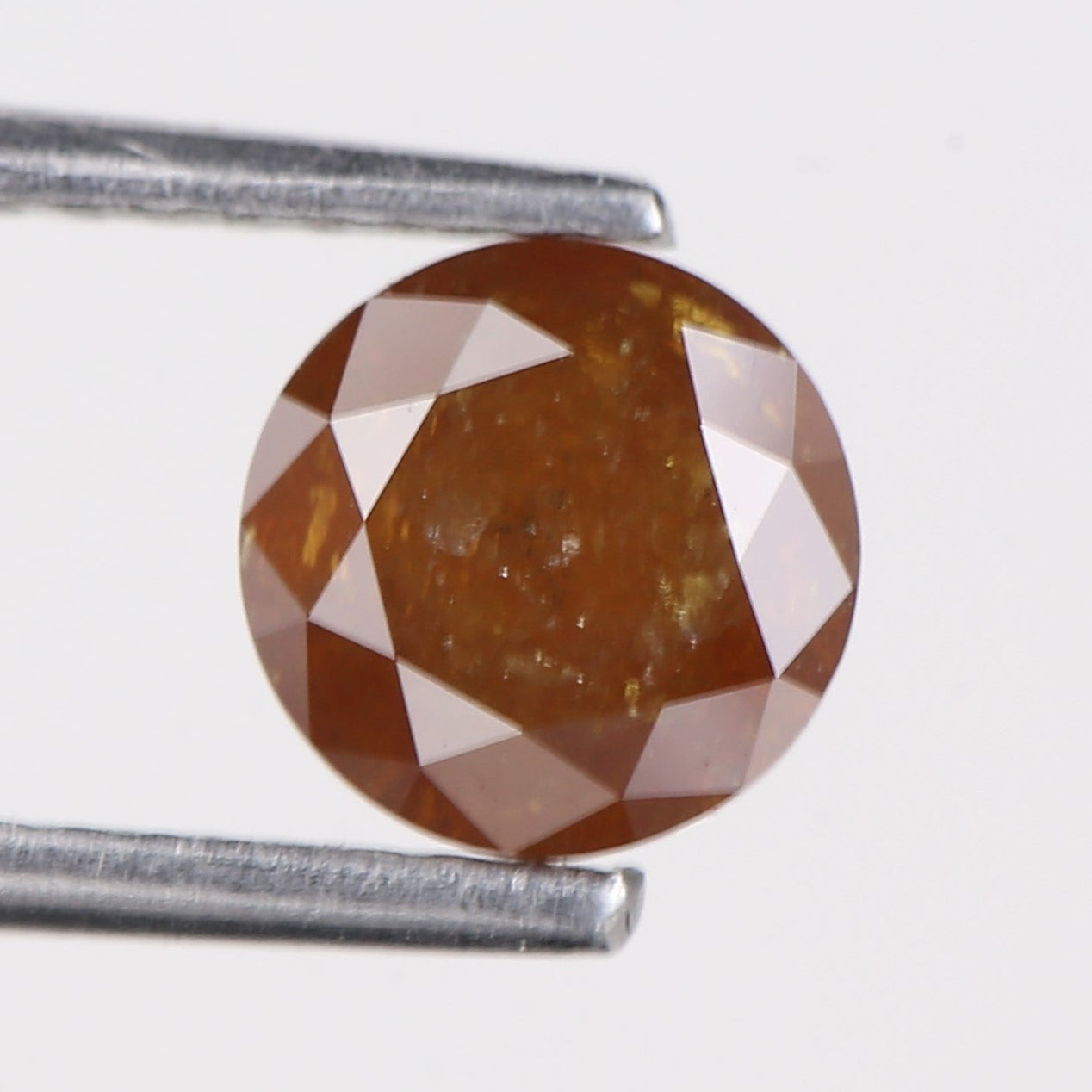 0.91 Carat Natural Orang Brown Round Salt and Pepper Diamond 6 MM