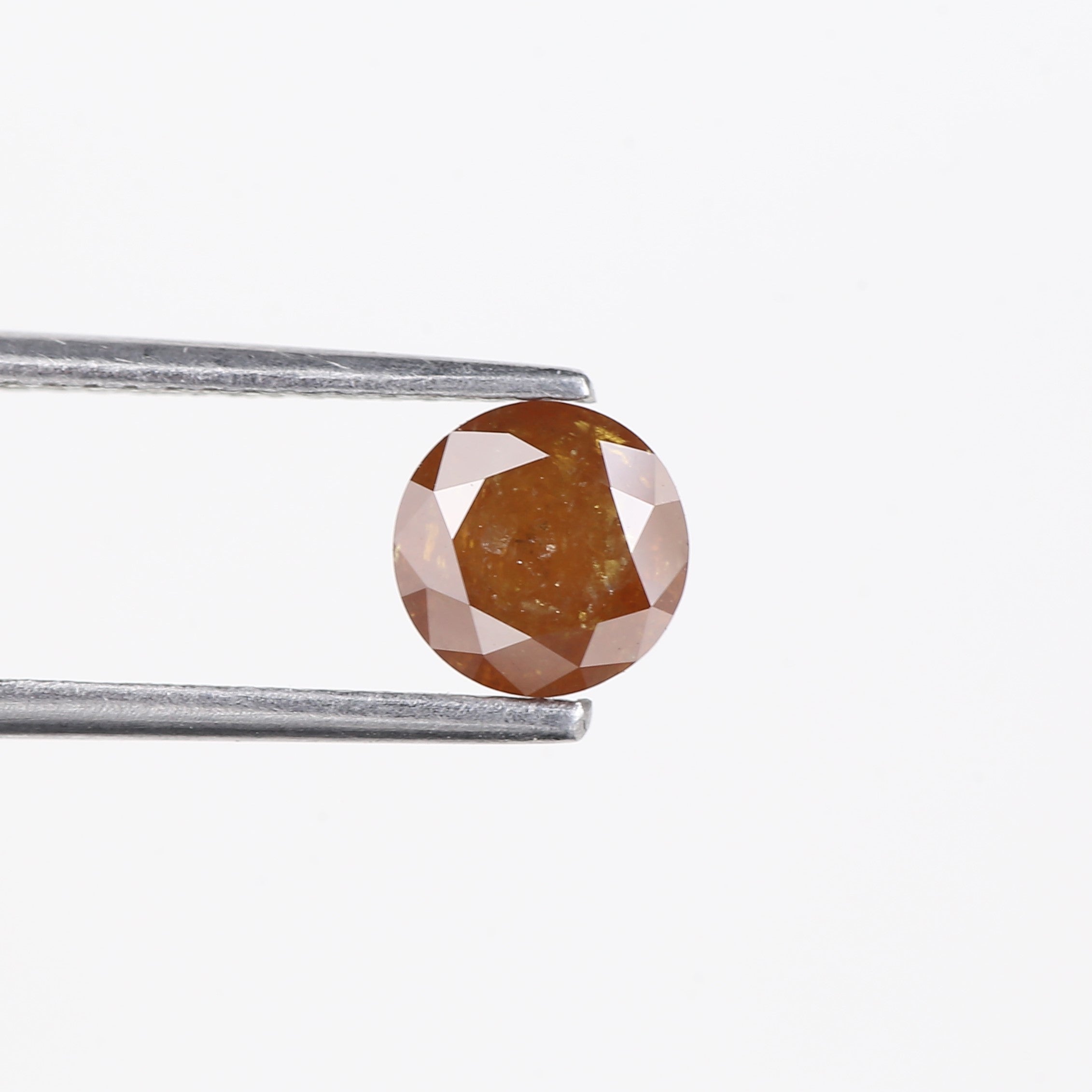 0.91 Carat Natural Orang Brown Round Salt and Pepper Diamond 6 MM