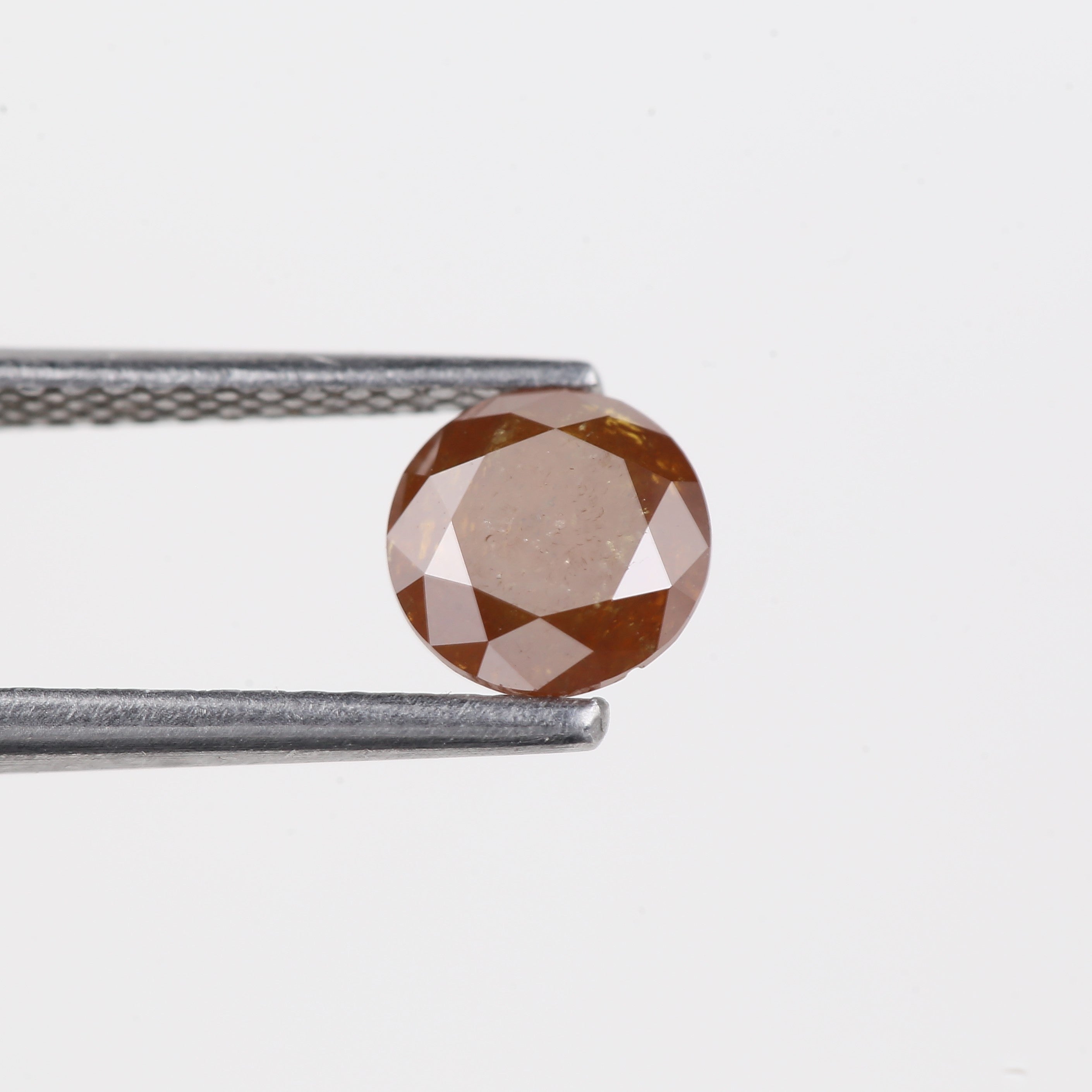 0.91 Carat Natural Orang Brown Round Salt and Pepper Diamond 6 MM
