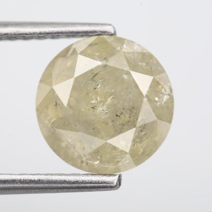 2.25 Carat Natural Yellow Round Diamond Salt and Pepper Diamond 7.6 MM - Blackdiamond