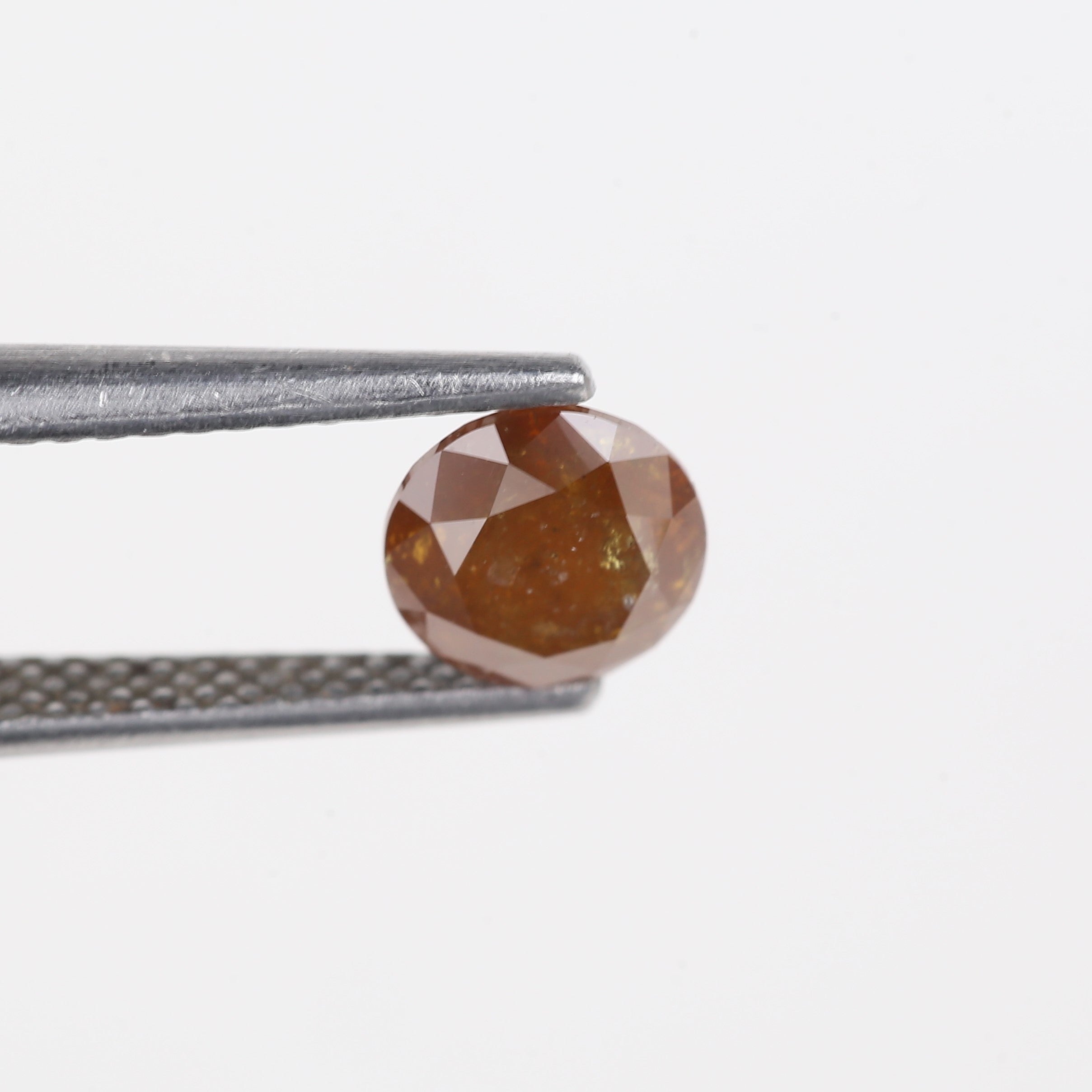 0.91 Carat Natural Orang Brown Round Salt and Pepper Diamond 6 MM