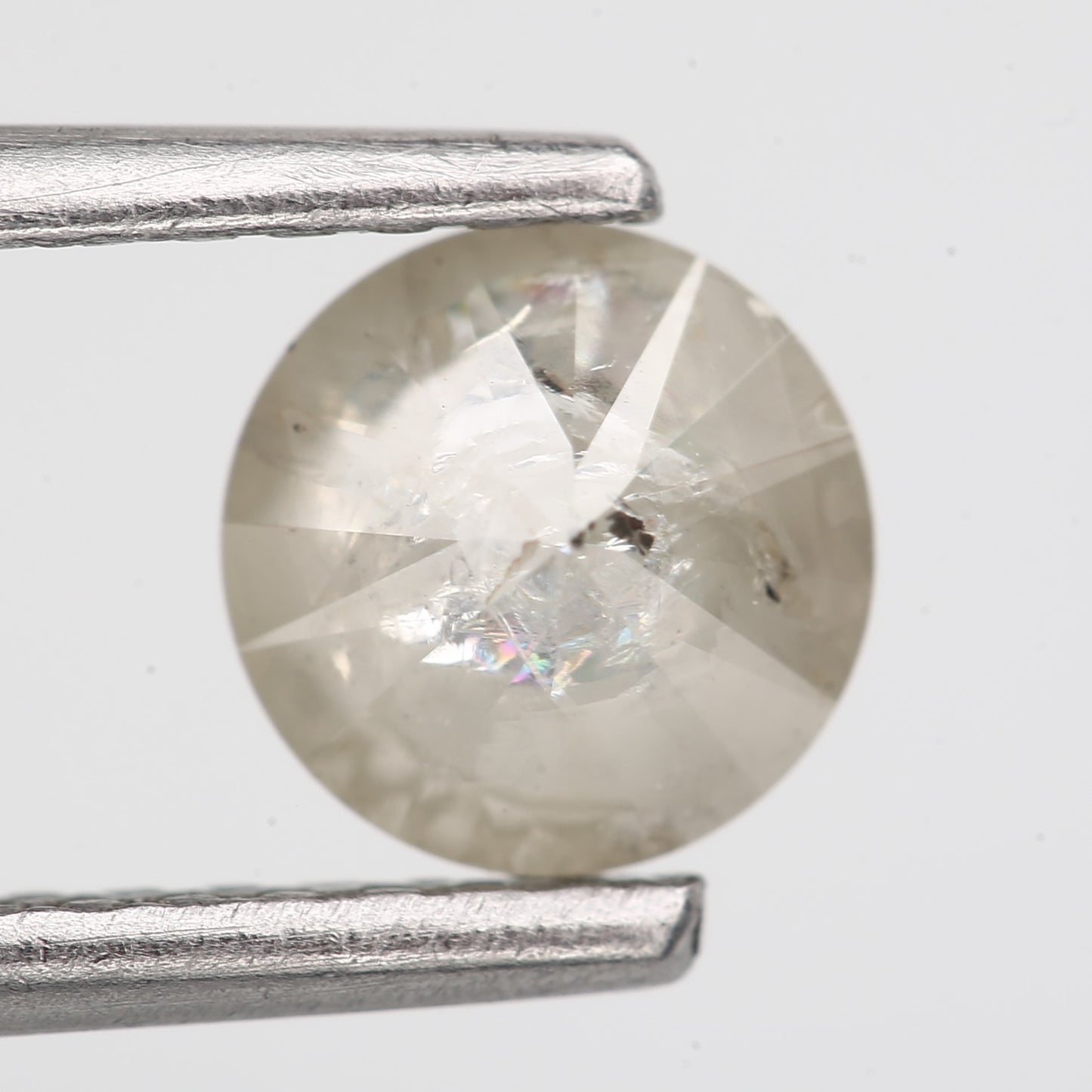 0.61 Carat Fancy Gray Round Salt and Pepper Diamond 5.3 MM - Blackdiamond