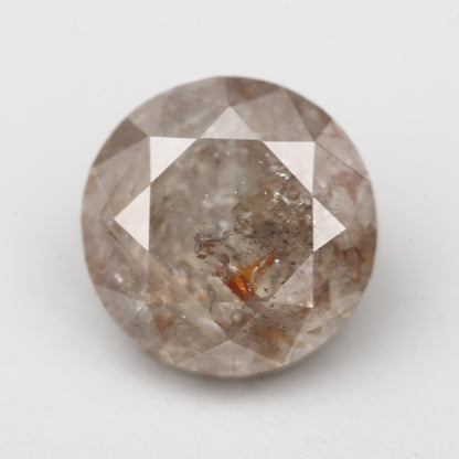 0.80 Carat Natural Peach Gray Round Cut Salt and Pepper Diamond 5.4 MM - Blackdiamond