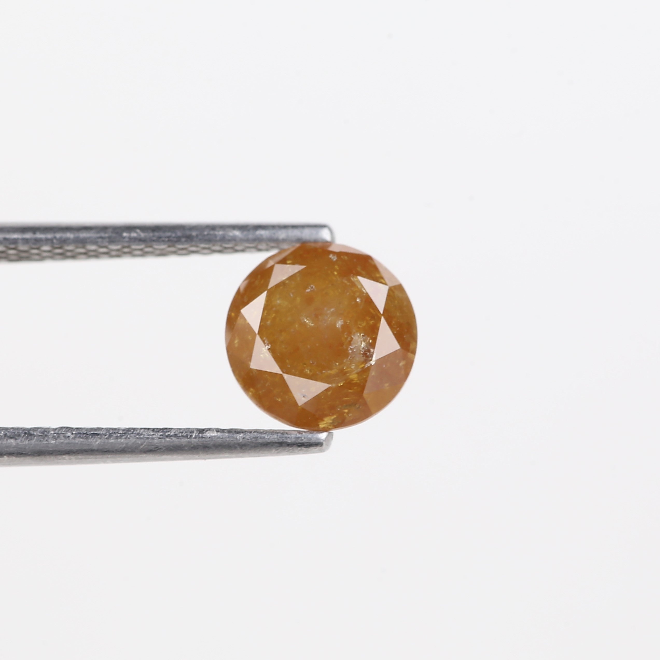 1.36 Carat Natural Yellow Salt And Pepper Round Cut Diamond 6.80 MM