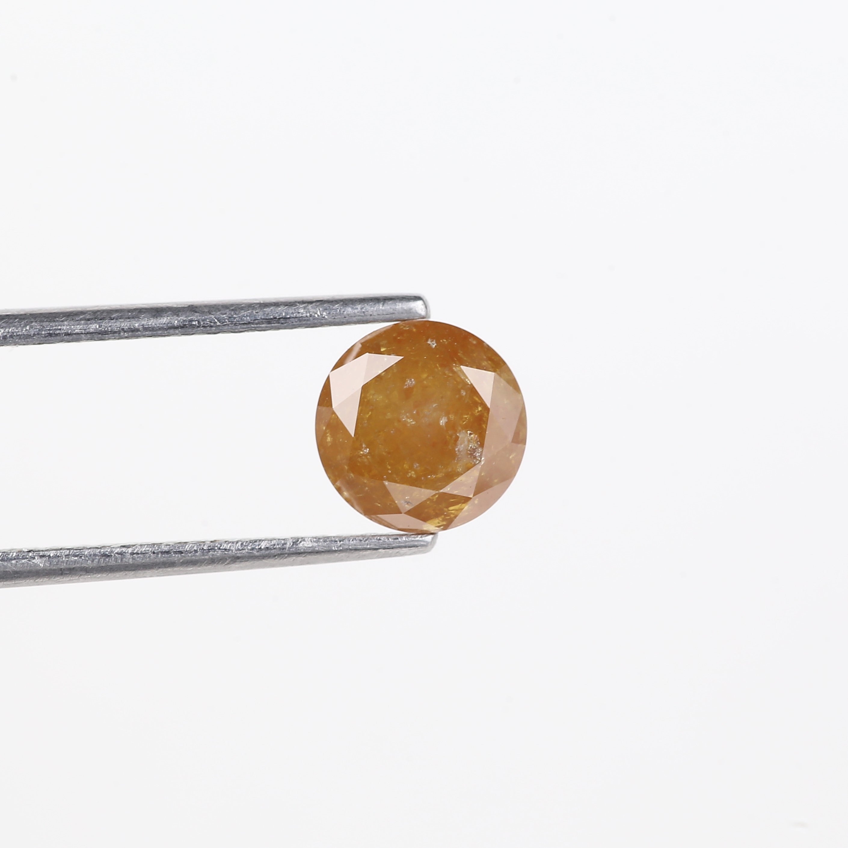 1.36 Carat Natural Yellow Salt And Pepper Round Cut Diamond 6.80 MM