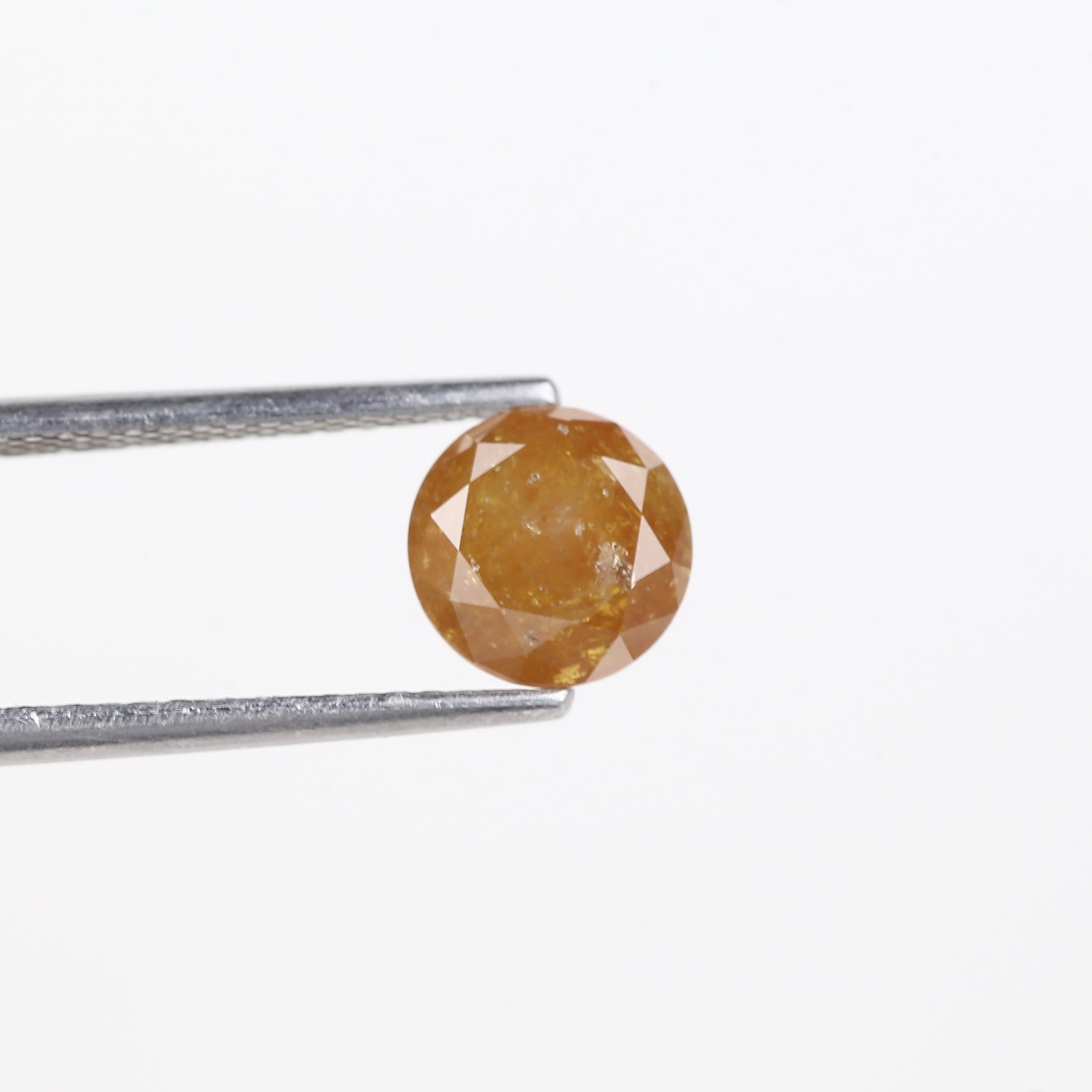 1.36 Carat Natural Yellow Salt And Pepper Round Cut Diamond 6.80 MM