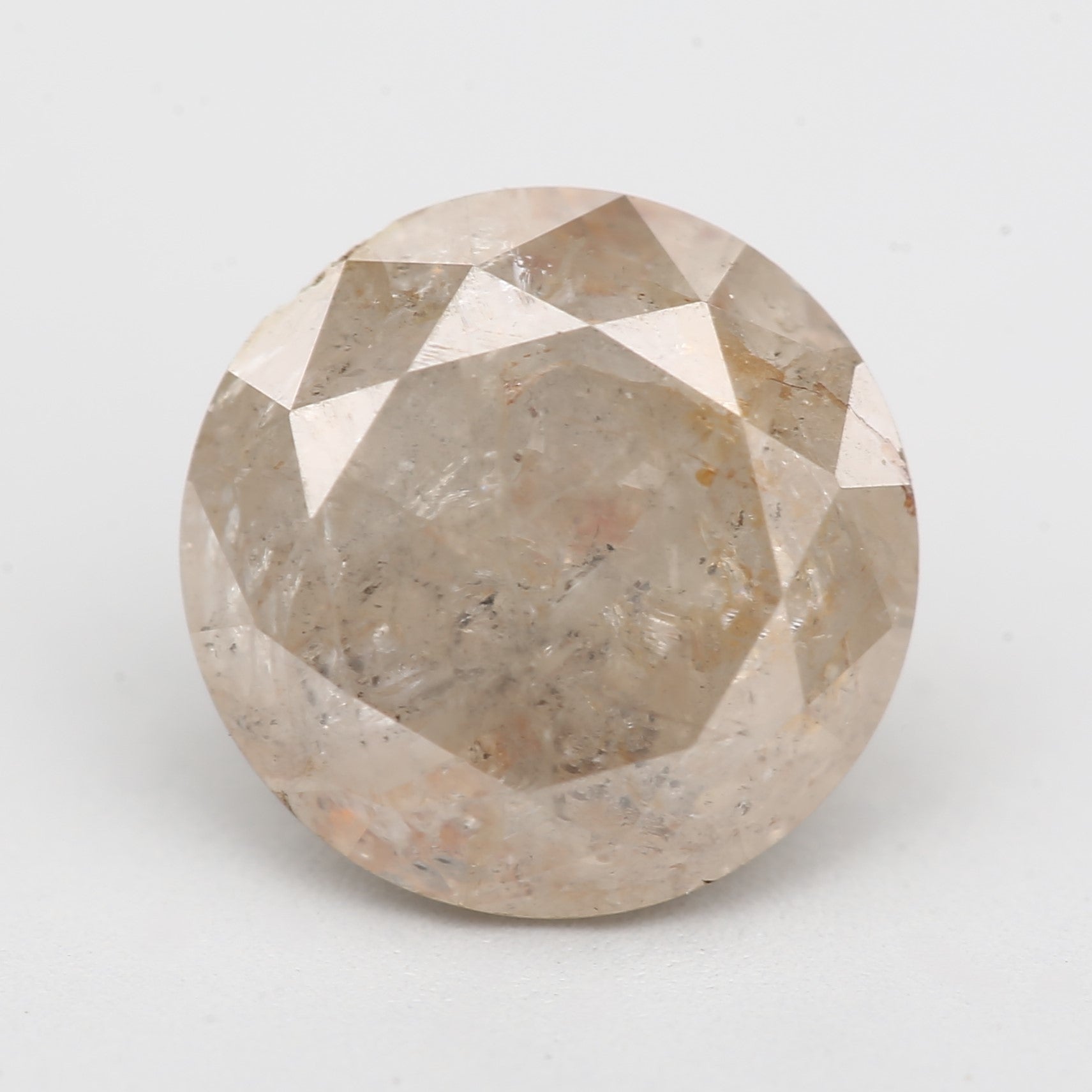 0.92 Carat Round Peachy Gray Salt and Pepper Diamond 5.80 MM - Blackdiamond