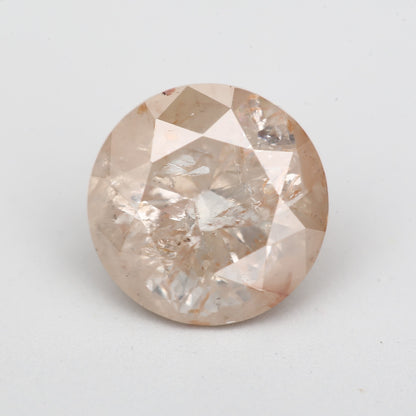 0.98 Carat Natural Peach Pink Round Cut Salt and Pepper Diamond 6.2 MM - Blackdiamond