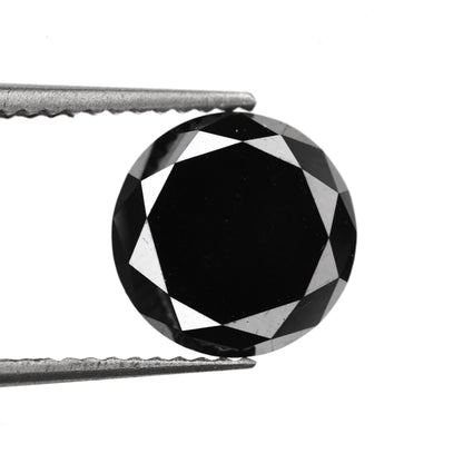 Round Cut Fancy Black Natural Diamond