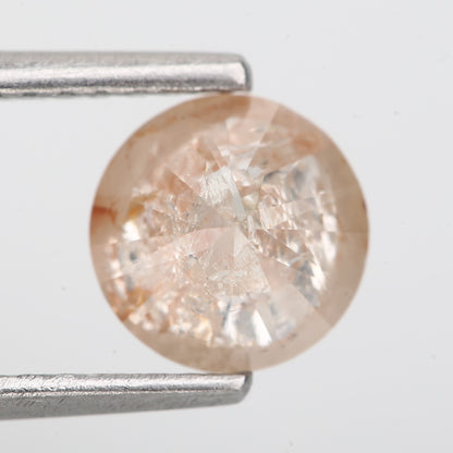 0.98 Carat Natural Peach Pink Round Cut Salt and Pepper Diamond 6.2 MM - Blackdiamond