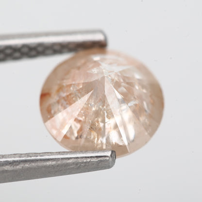 0.98 Carat Natural Peach Pink Round Cut Salt and Pepper Diamond 6.2 MM - Blackdiamond