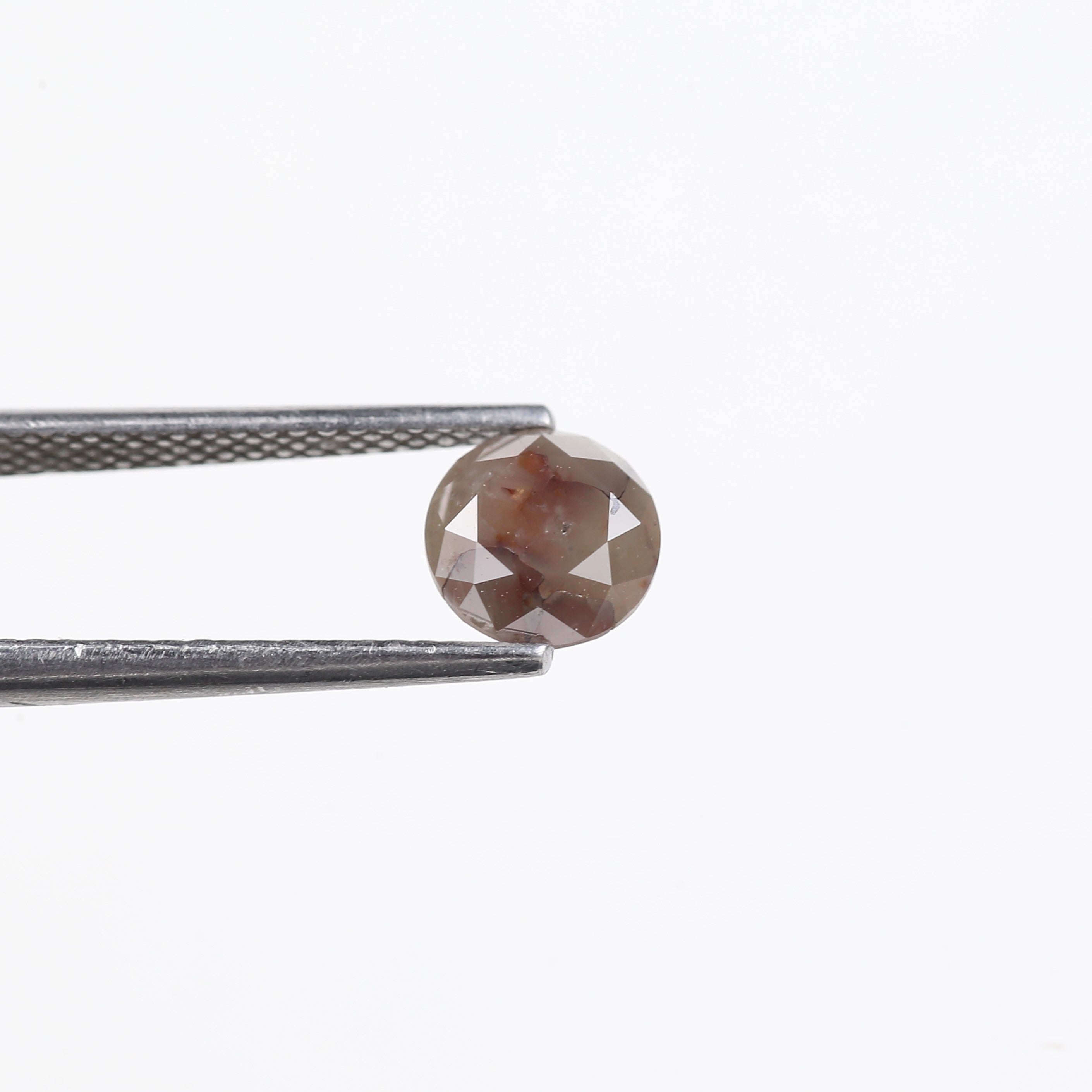 1.36 Carat Natural Brown Gray Salt And Pepper Round Diamond 6.39 MM