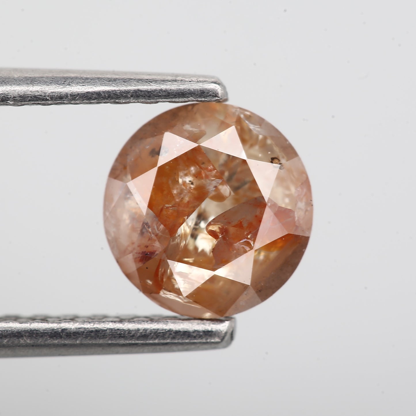 0.83 Carat Natural Orange Rustic Round Cut Diamond 5.88 MM - Blackdiamond