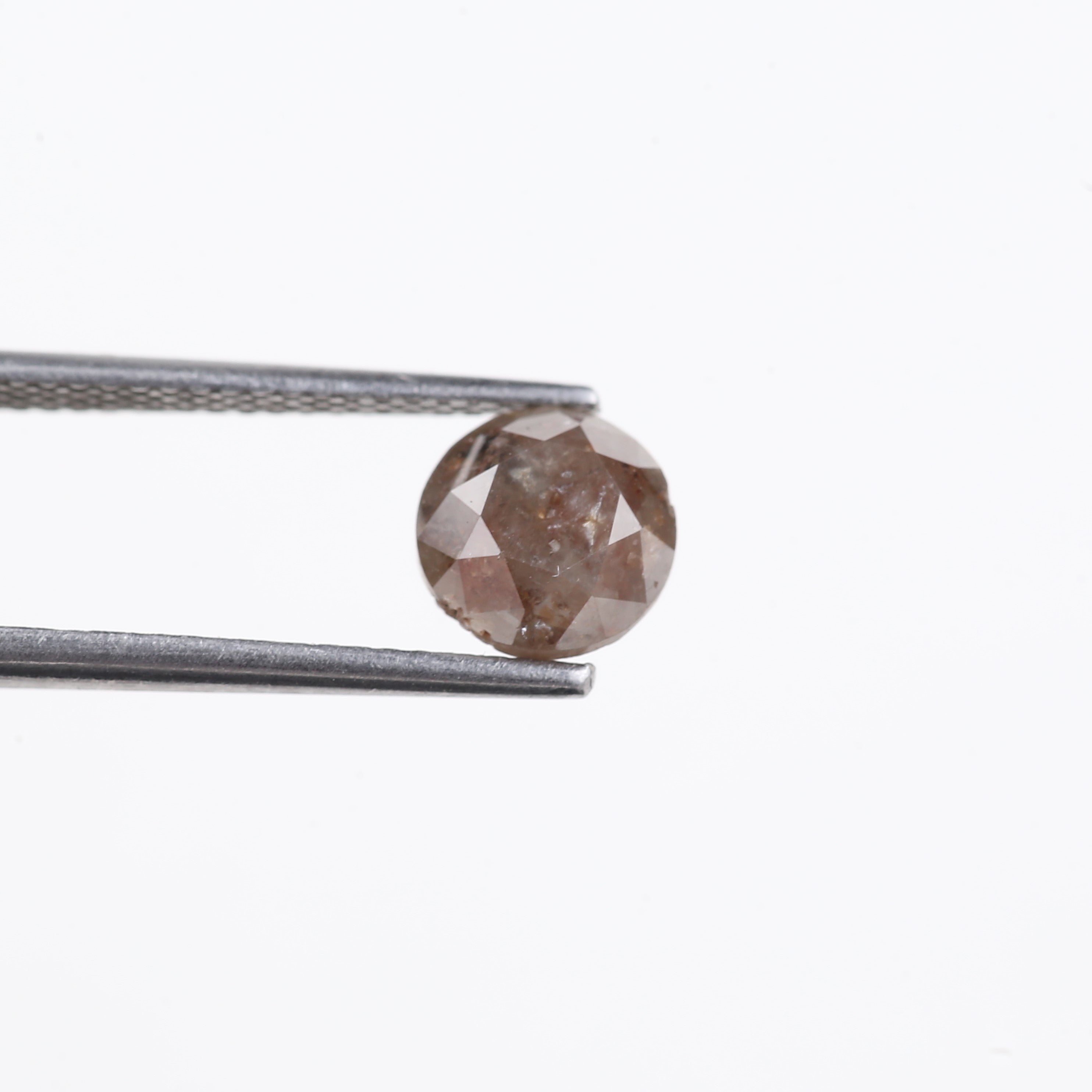 2.01 Carat Natural Rustic Brown Salt And Pepper Round Diamond 6.85 MM