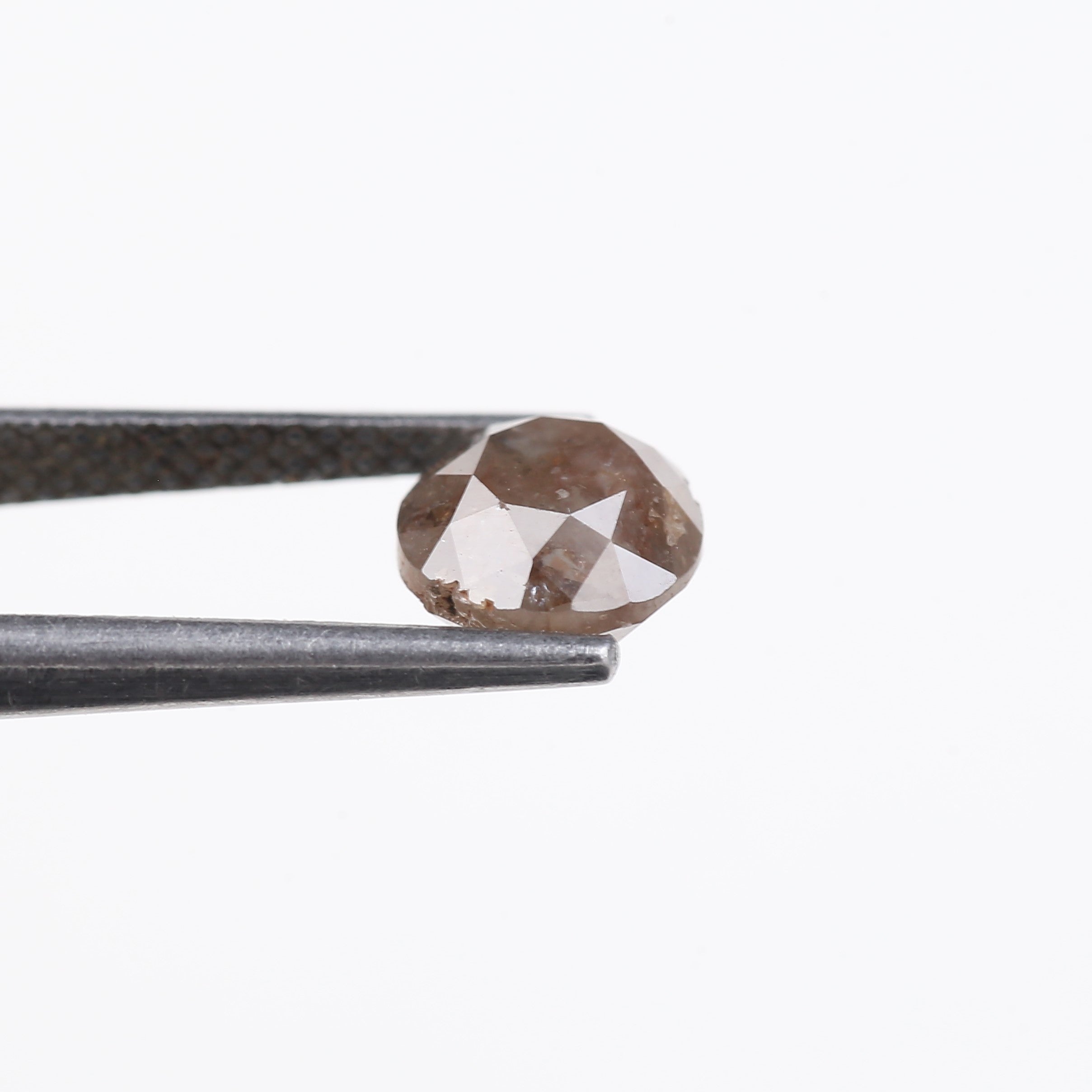 2.01 Carat Natural Rustic Brown Salt And Pepper Round Diamond 6.85 MM