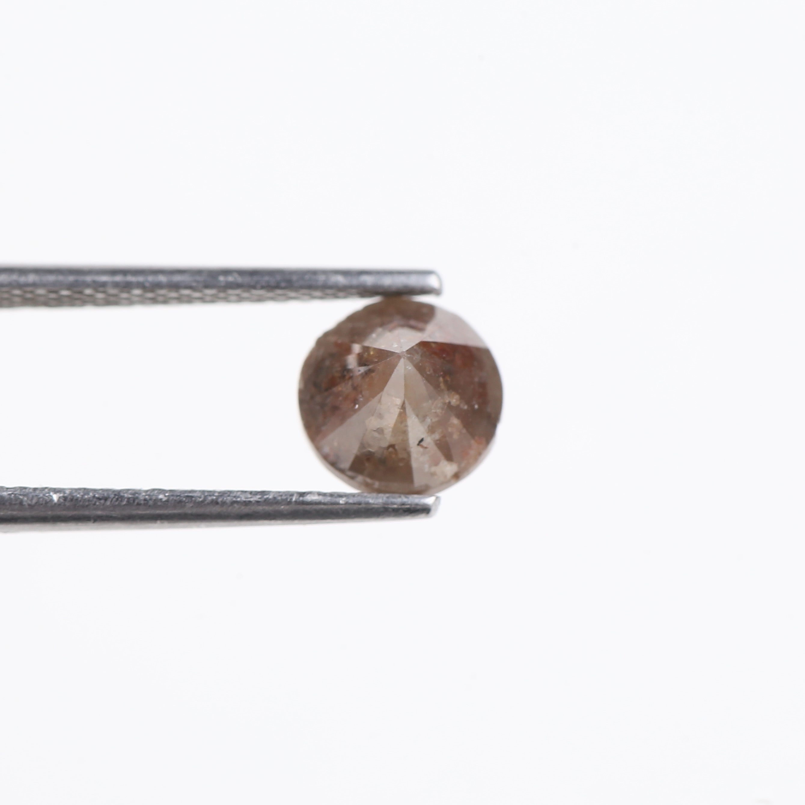 2.01 Carat Natural Rustic Brown Salt And Pepper Round Diamond 6.85 MM