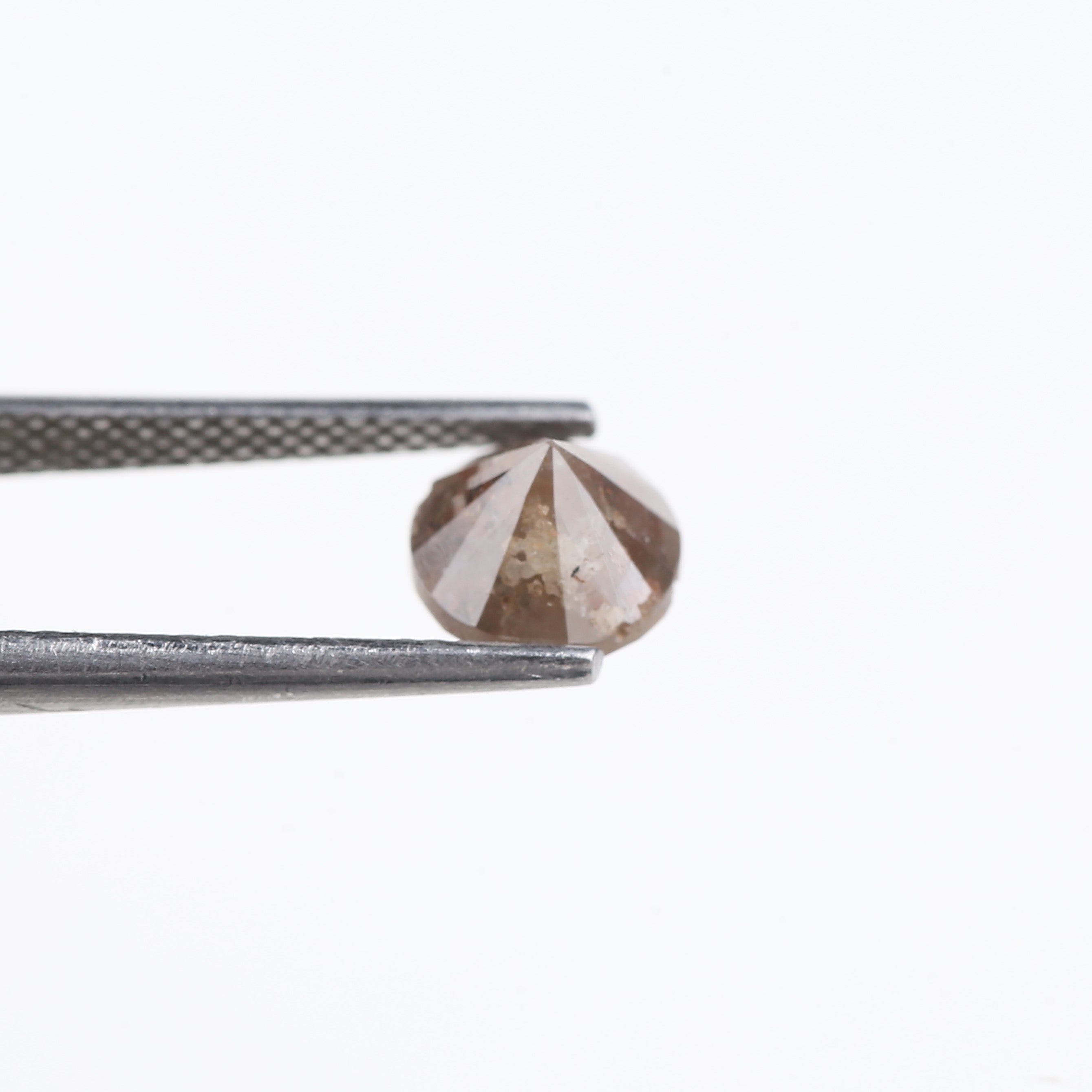 2.01 Carat Natural Rustic Brown Salt And Pepper Round Diamond 6.85 MM