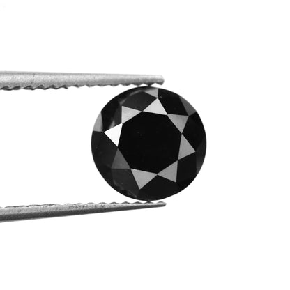 round brilliant natural black diamond