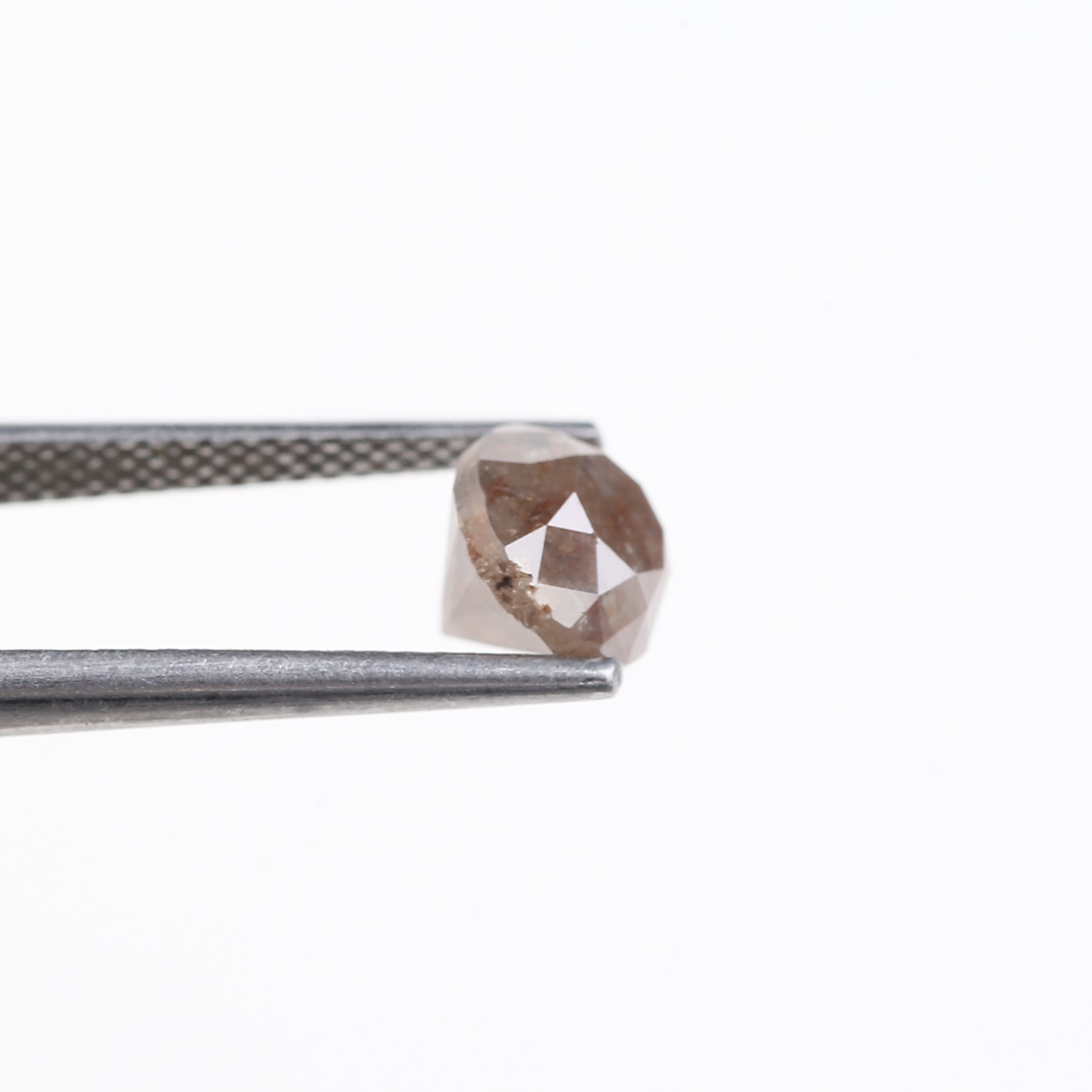 2.01 Carat Natural Rustic Brown Salt And Pepper Round Diamond 6.85 MM