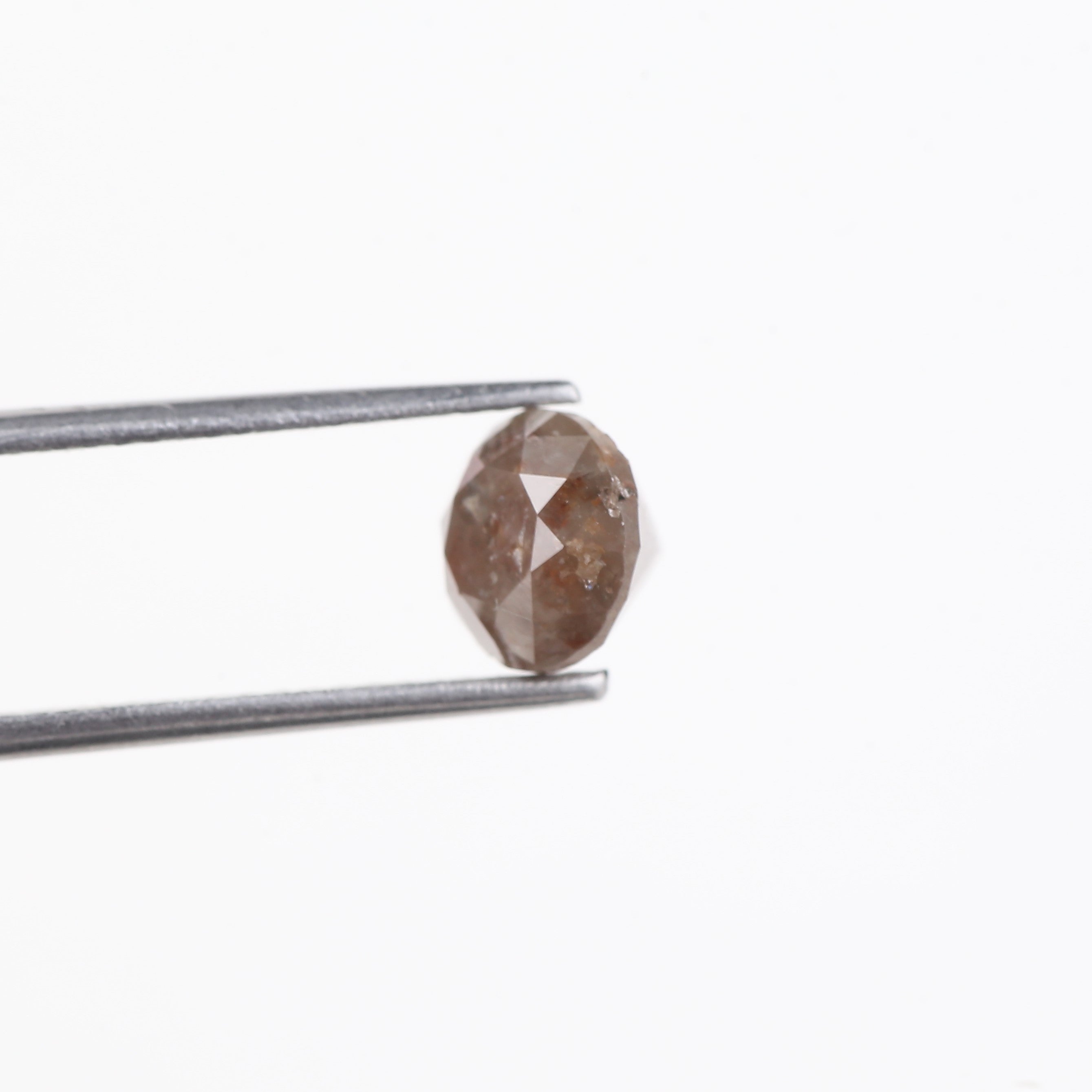 2.01 Carat Natural Rustic Brown Salt And Pepper Round Diamond 6.85 MM