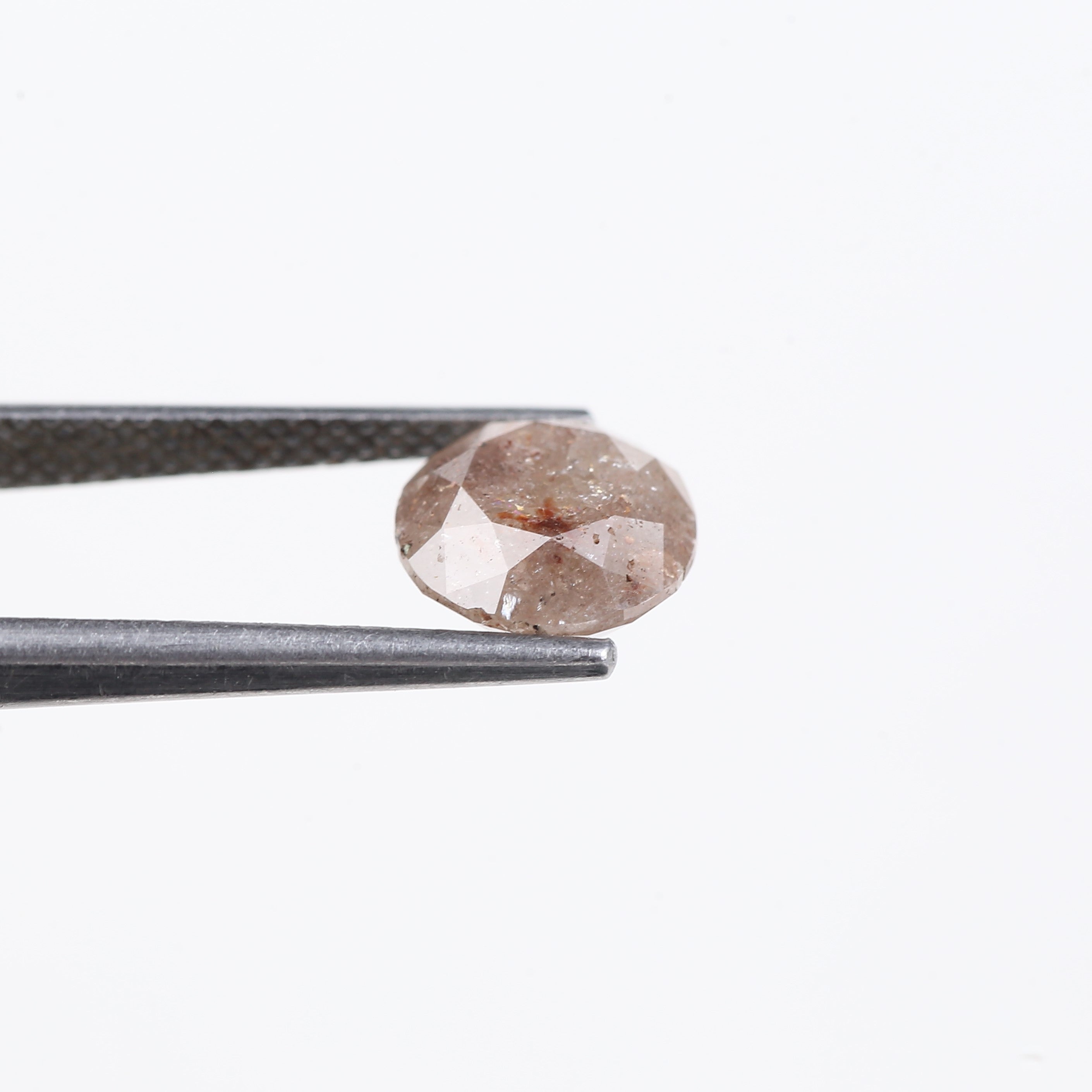2.48 Carat Natural Salt And Pepper Peach Round Unique Diamonds 8 MM