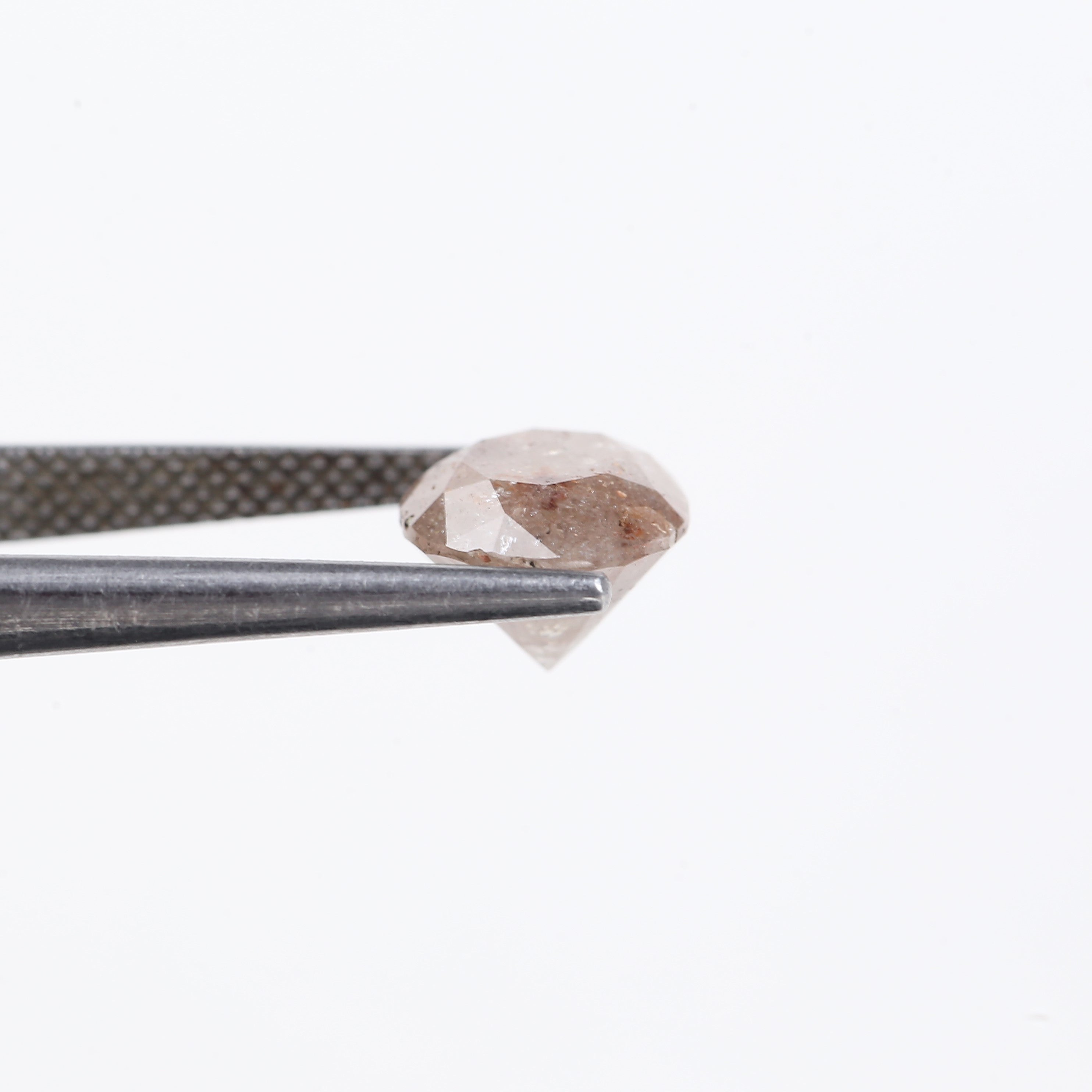 2.48 Carat Natural Salt And Pepper Peach Round Unique Diamonds 8 MM