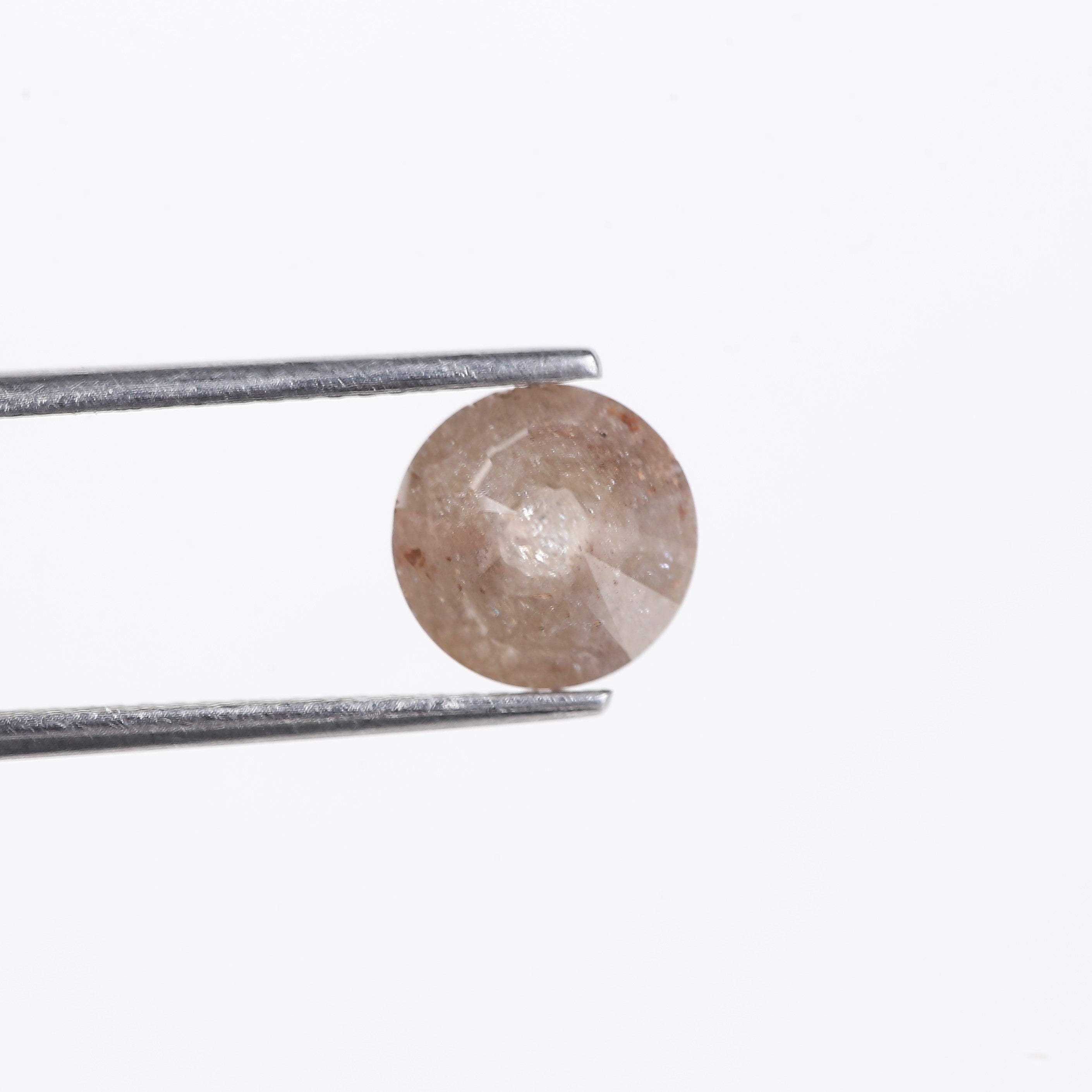 2.48 Carat Natural Salt And Pepper Peach Round Unique Diamonds 8 MM