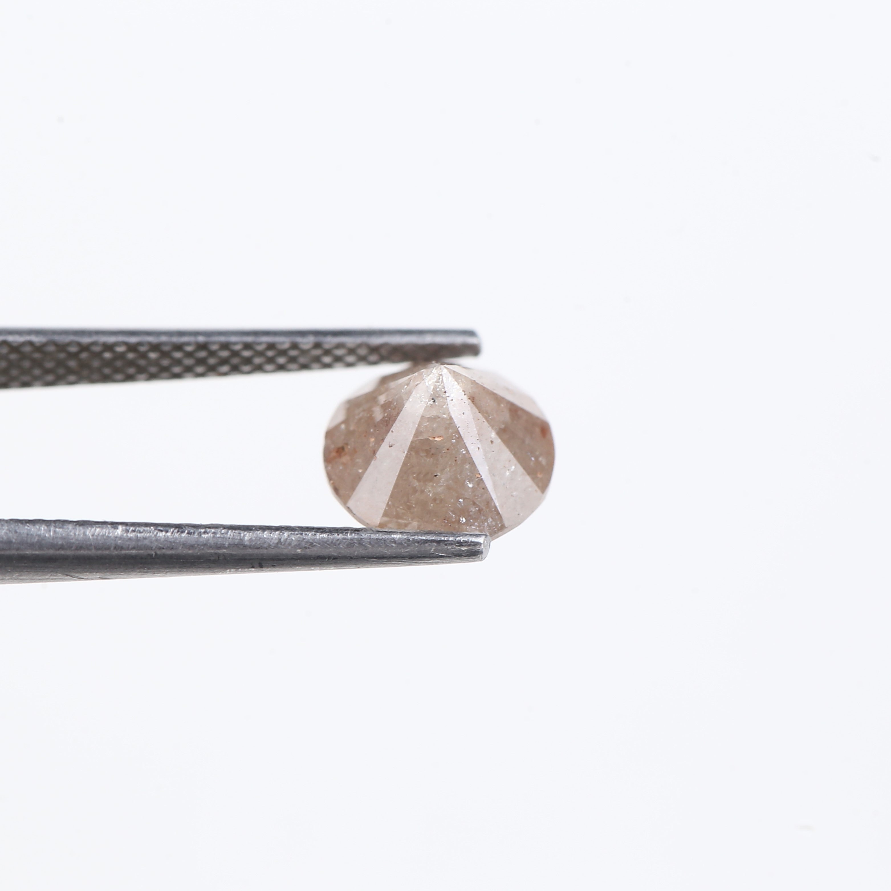 2.48 Carat Natural Salt And Pepper Peach Round Unique Diamonds 8 MM