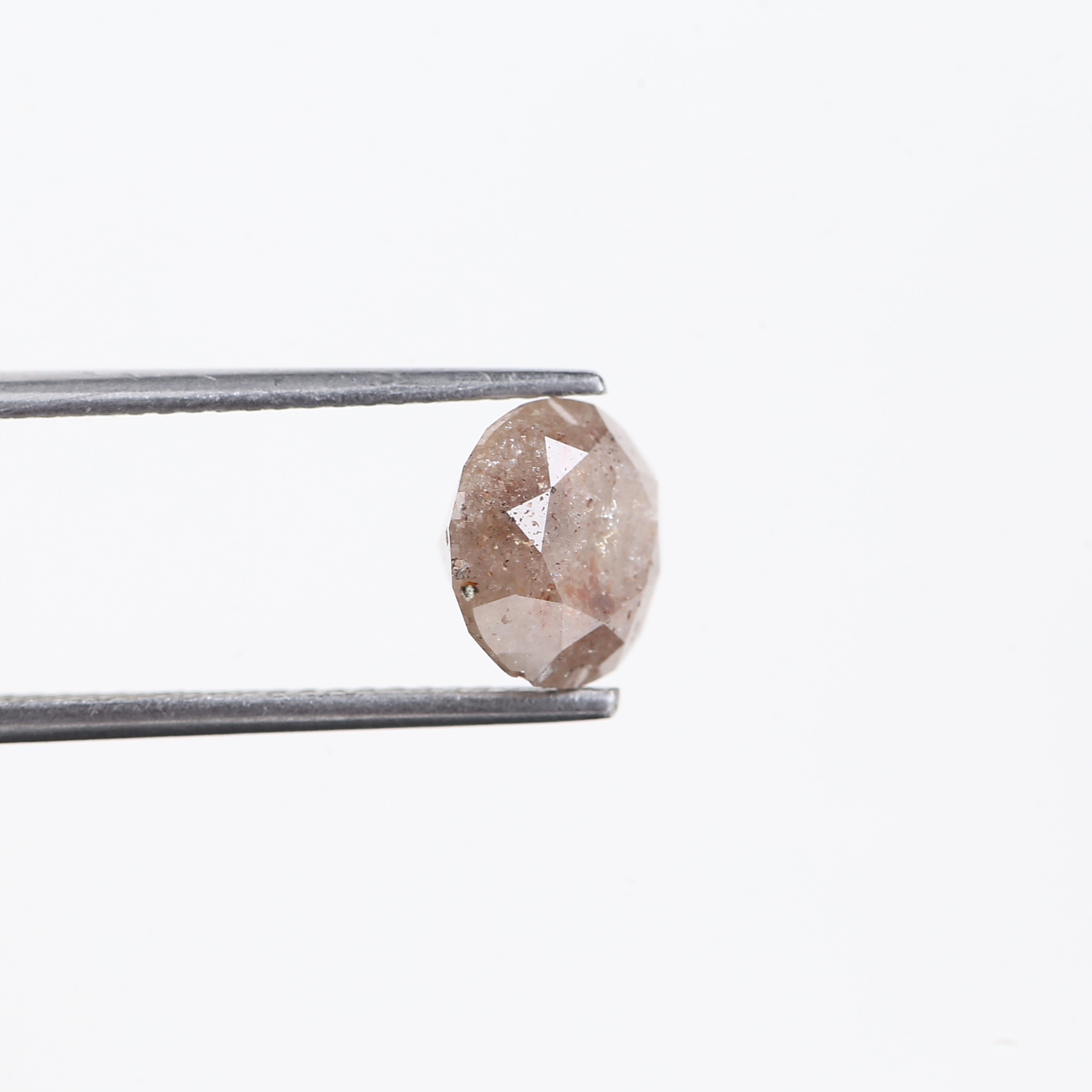 2.48 Carat Natural Salt And Pepper Peach Round Unique Diamonds 8 MM