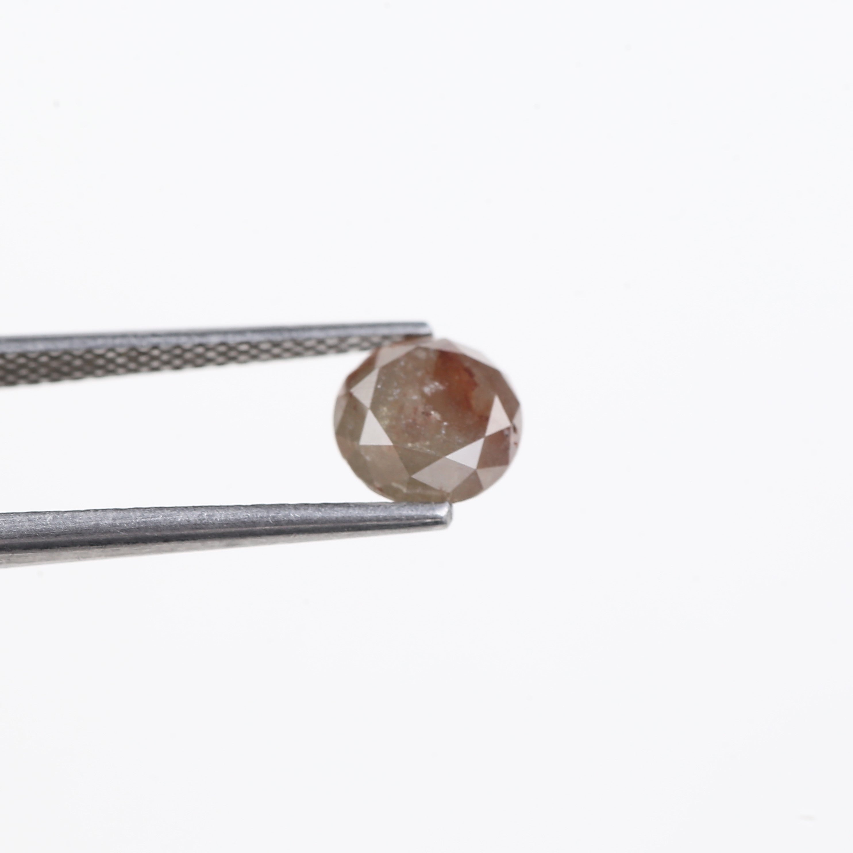 1.60 Carat Natural Salt And Pepper Round Cut Brown Red Diamond 6.80 MM