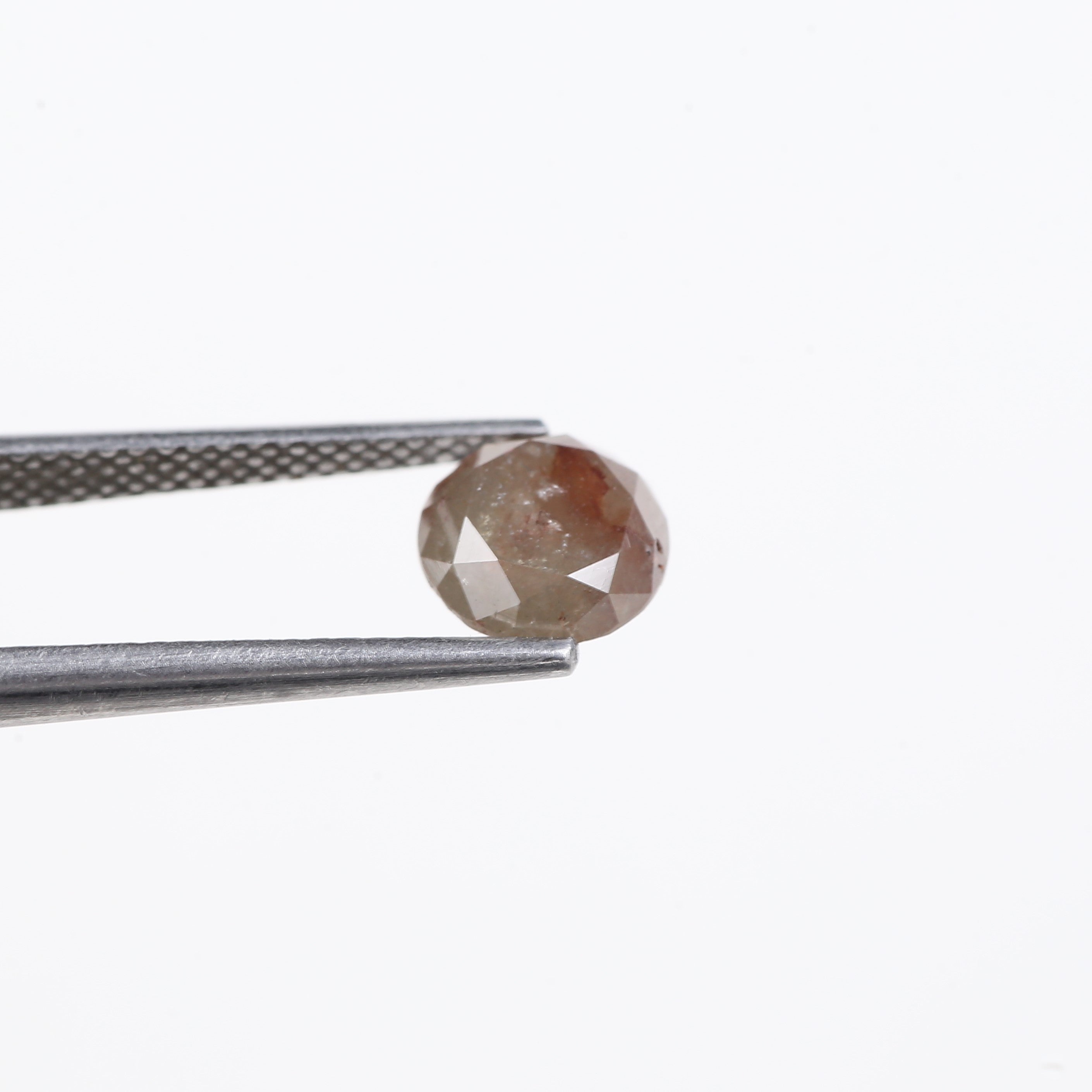 1.60 Carat Natural Salt And Pepper Round Cut Brown Red Diamond 6.80 MM