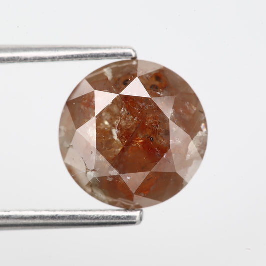 2.54 Carat Natural Fancy Orange Round Brilliant Rustic Diamond 8.2 MM - Blackdiamond