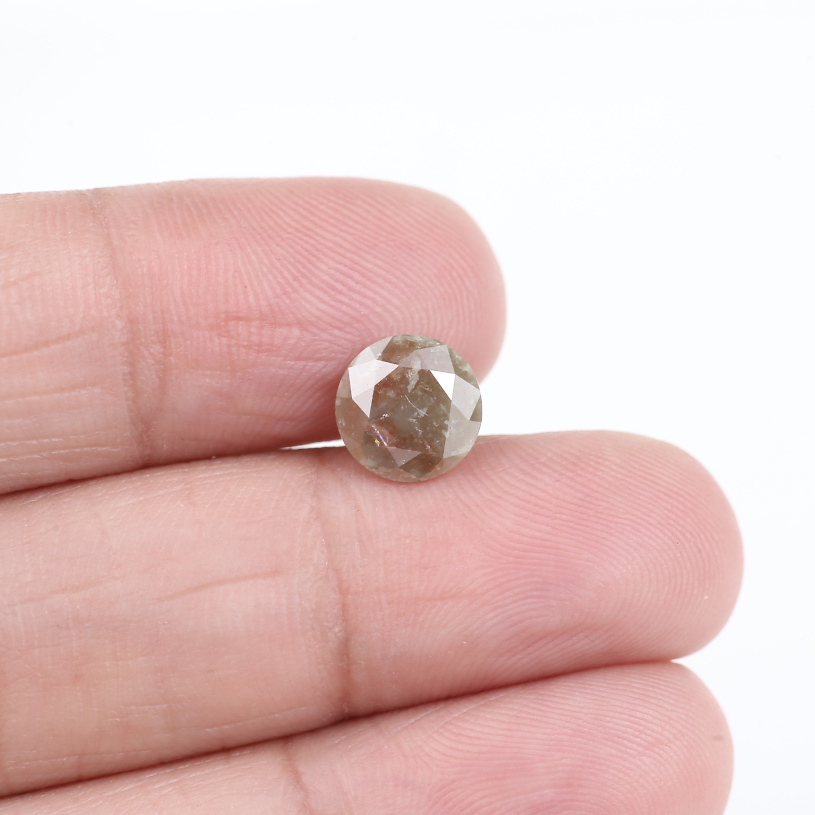 2 Carat Round Cut Loose Brown Red Diamond 7.90 MM