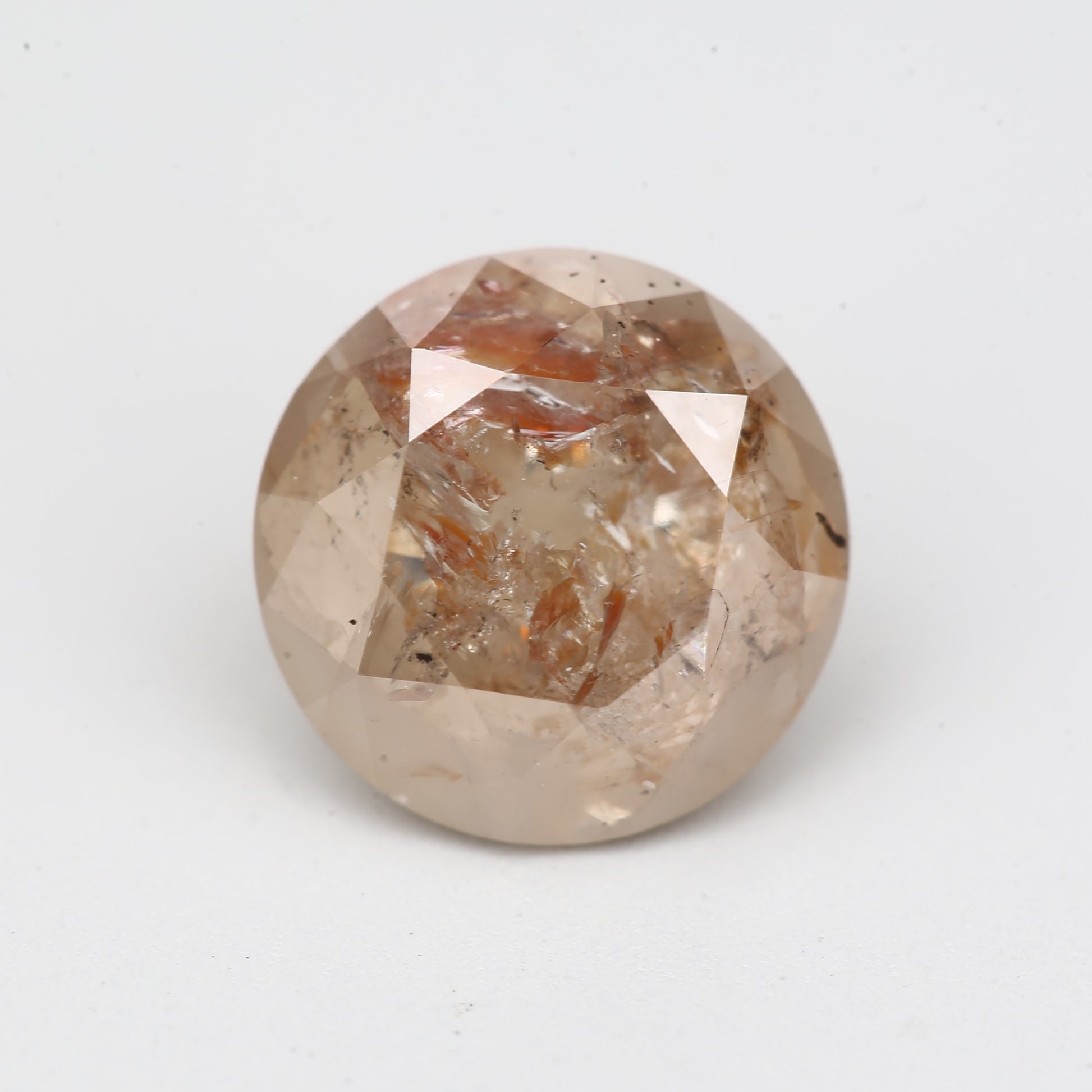 1.33 Carat Natural Orange Rustic Round Cut Diamond 6.63 MM - Blackdiamond